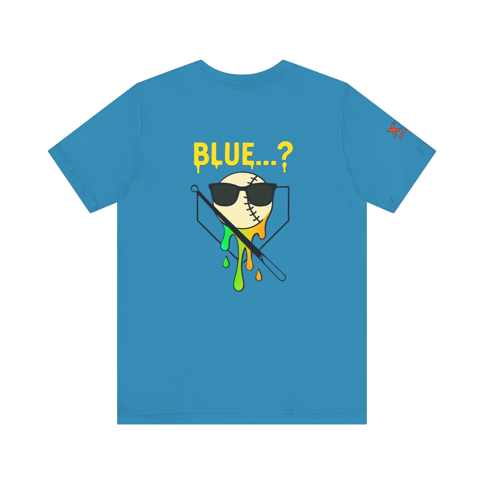 Whatever Blue Drippy Colorful Playful Tee for Baseball Lovers, Unique Sports Shirt, Fun Gift for Gamers, Unisex Summer Wear, Casual Tee for All Occasions