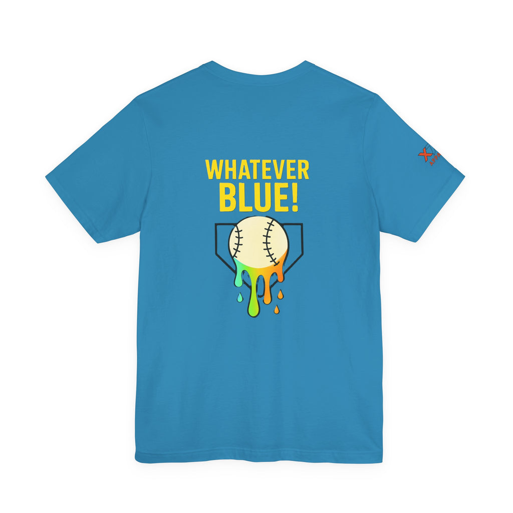 Whatever Blue Drippy Cool Sports Graphic Tee for Casual Wear, Perfect for Gamers and Event Attendees, Ideal Gift for Birthdays, Casual Outings