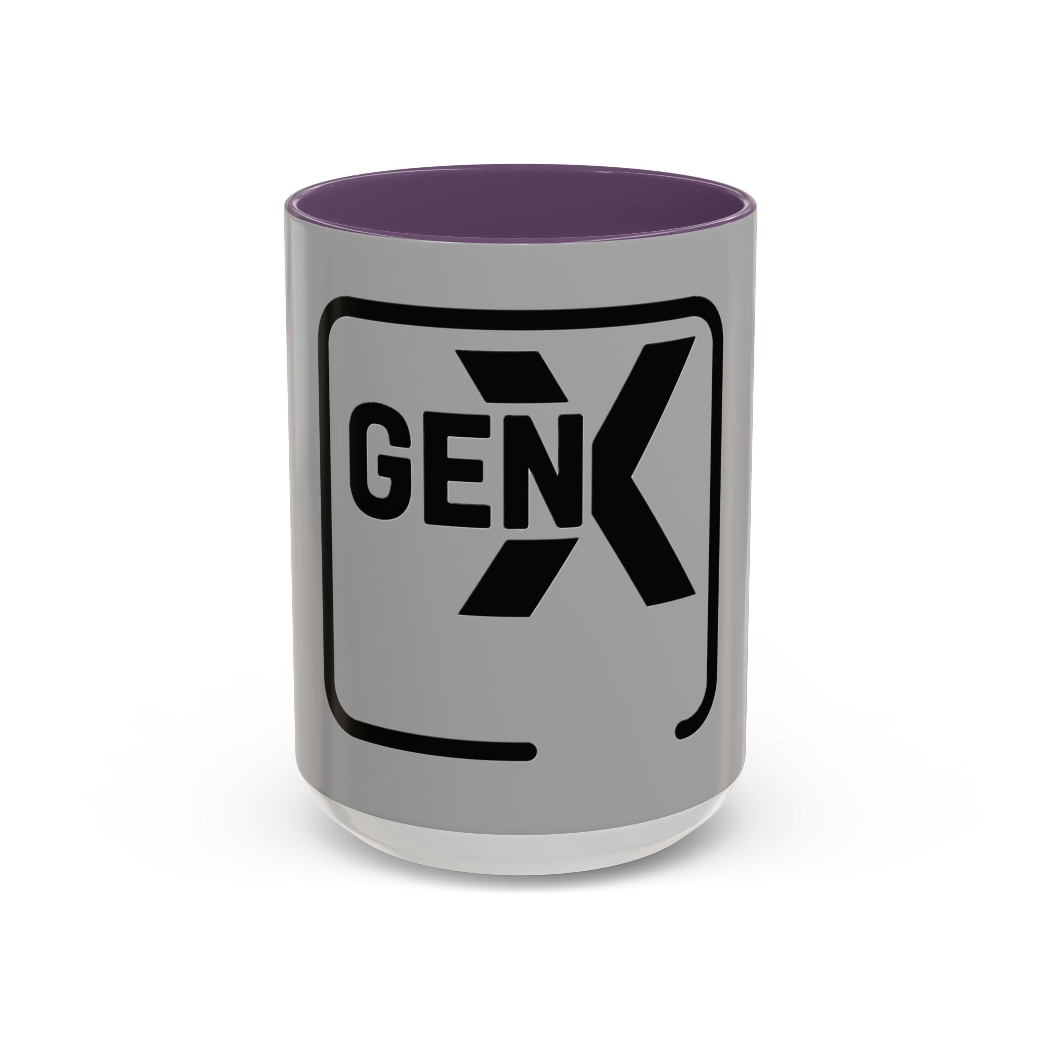'Gen X' Accent Coffee Mug - Trendy Gift for Retro Lovers, Black and Gray Mug for Home Office, Vintage Style, Coffee Lover's Gift