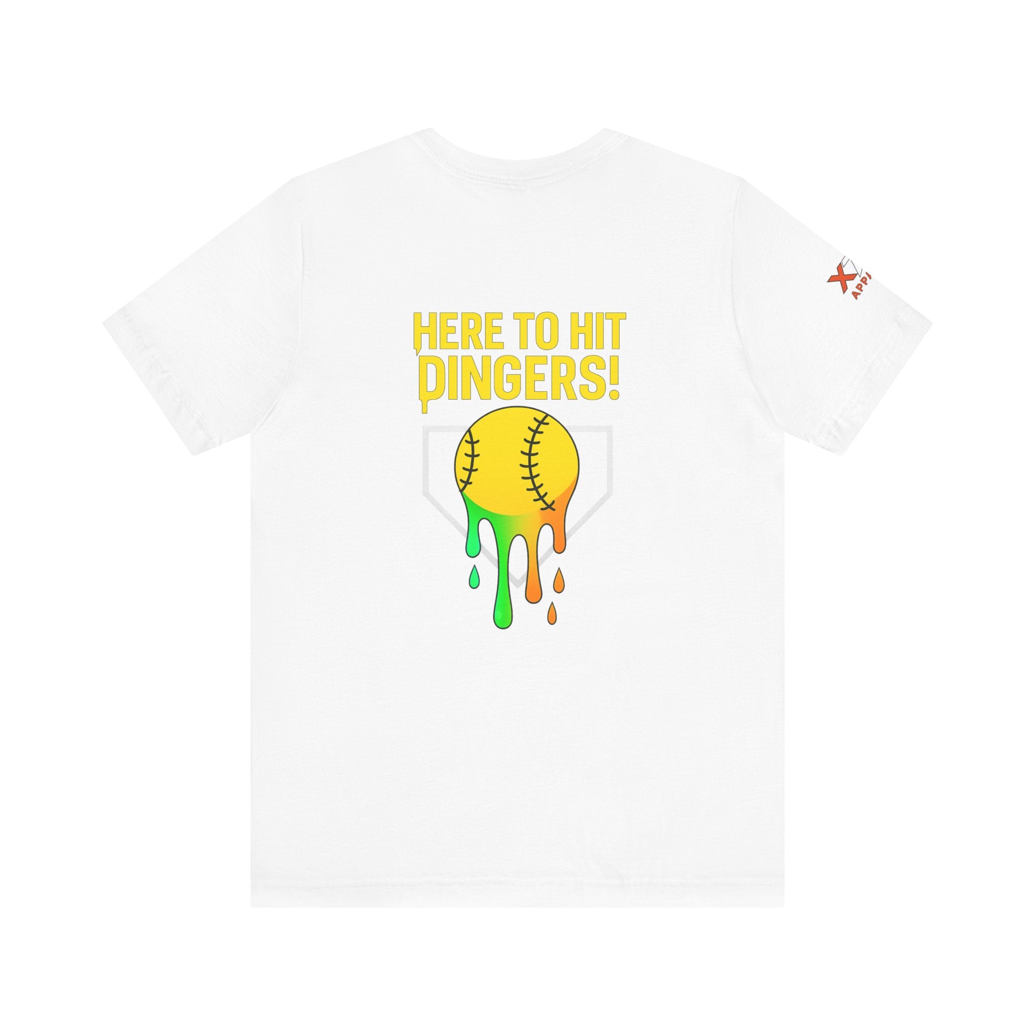 Here to Hit Dingers Drippy Playful Sports Shirt for Athletes, Gifts for Softball Lovers, Team Apparel