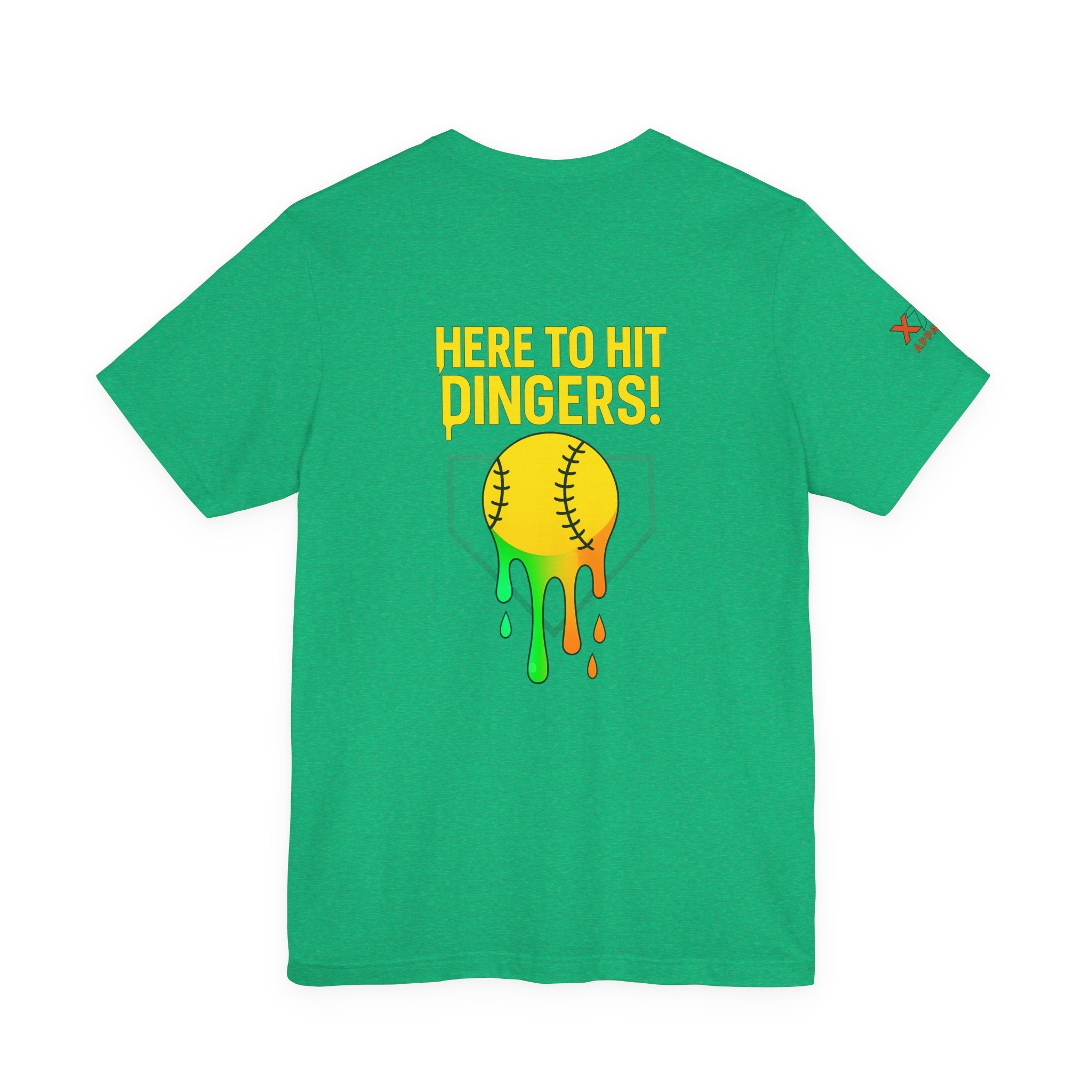 Here to Hit Dingers Drippy Playful Sports Shirt for Athletes, Gifts for Softball Lovers, Team Apparel