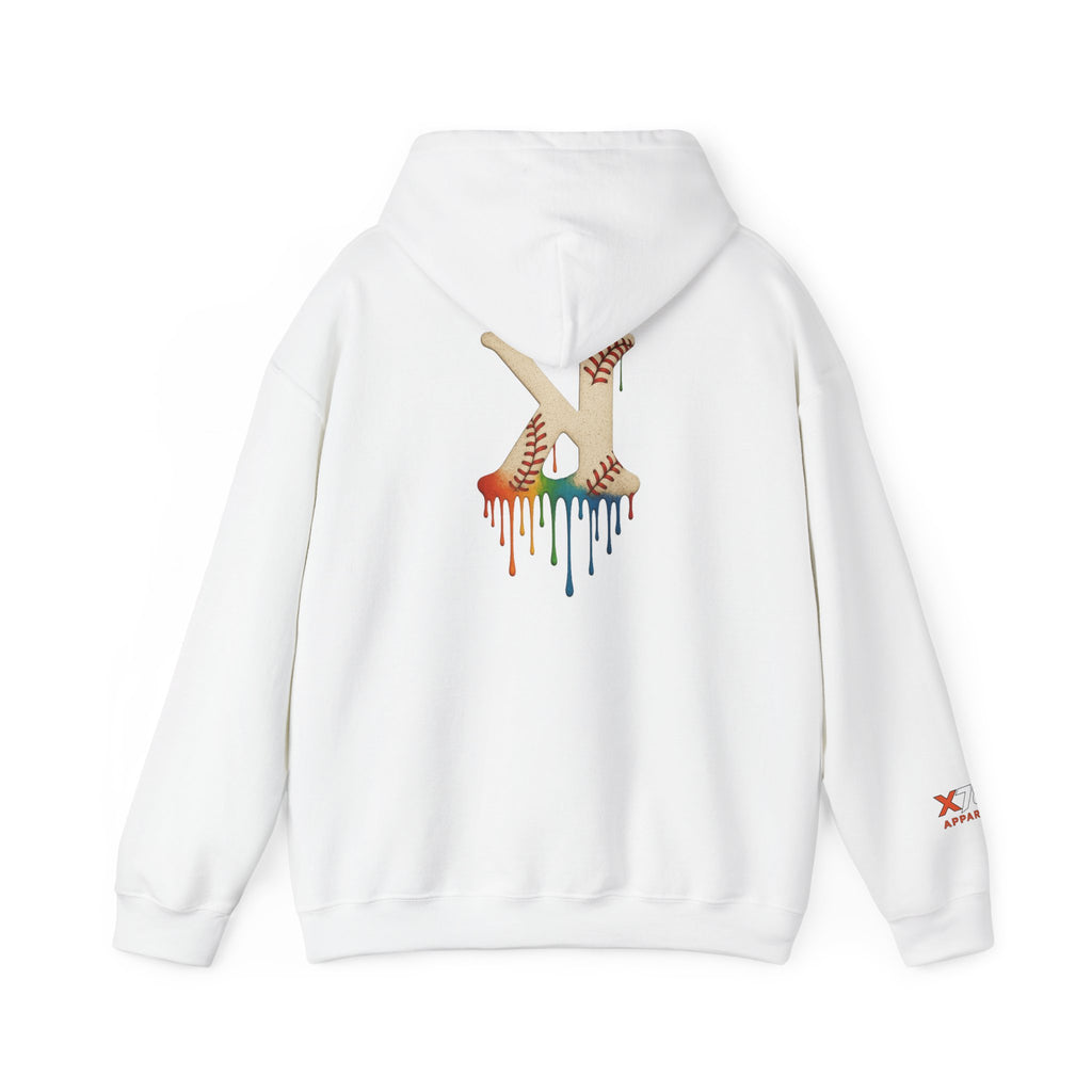 Baseball Strikeout Drippy 2 Art Hoody - Unisex Heavy Blend™ Sweatshirt, Streetwear, Graphic Hoodie, Gift for Him/Her, Casual Comfort, Festival Fashion