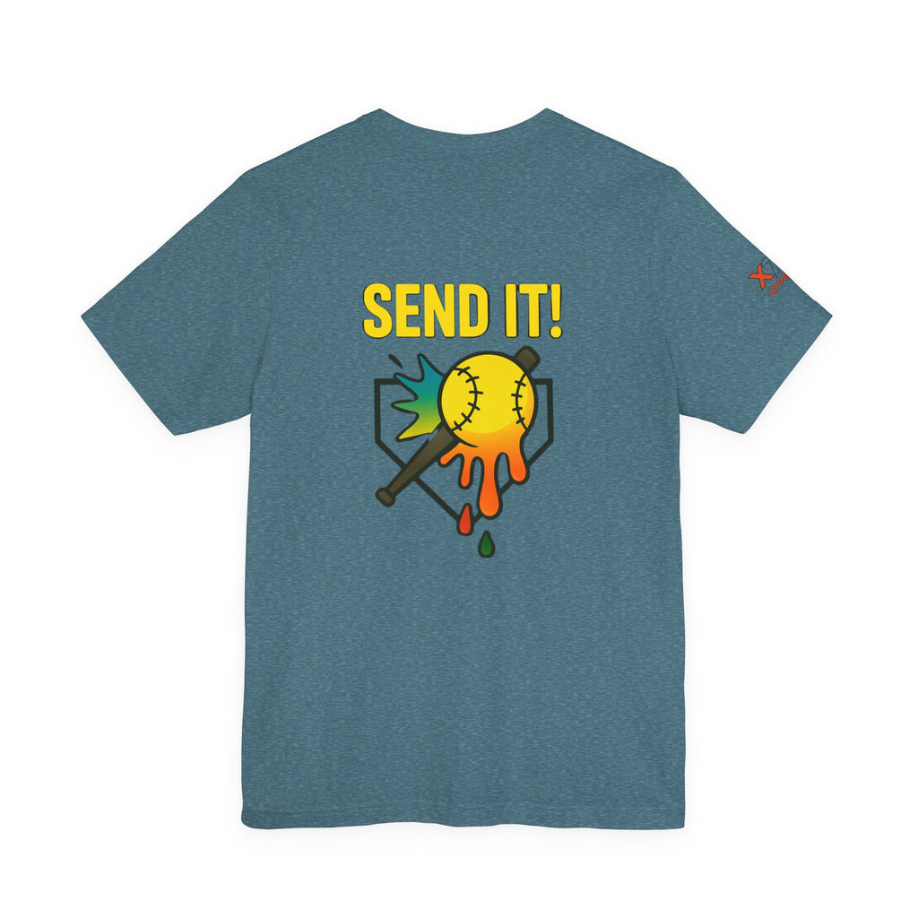 Send It Drippy Unisex Tee, Fun Sports Shirt, Gift for Athletes, Playful Casual Wear, Summer Essential