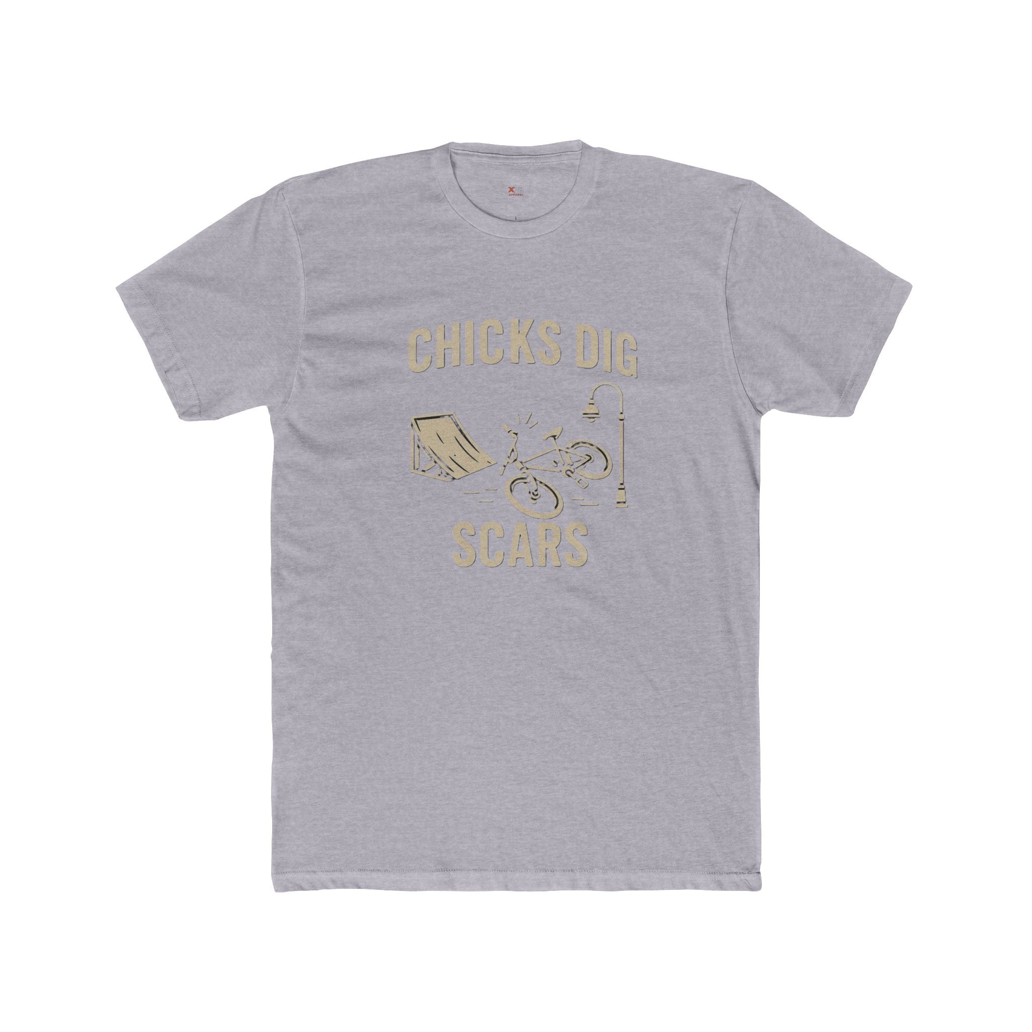'Chicks Dig Scars Bike' Unisex Cotton Crew Tee, Casual Graphic Tee, Fun Gift for Bikers, Outdoor Adventure Shirt, Perfect for Birthdays, [...]