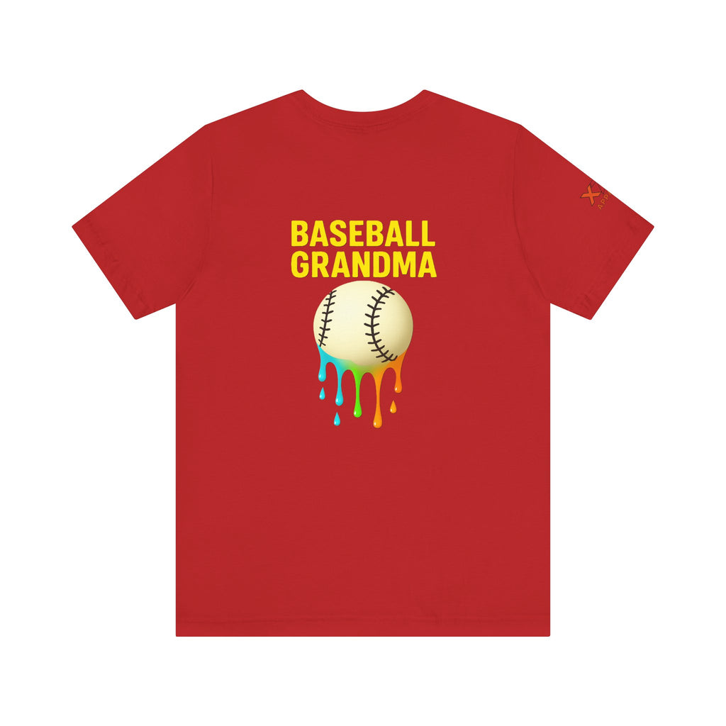 Baseball Grandma Drippy Unisex Tee, Perfect Gift for Baseball Lovers, Sporty T-Shirt for Moms, Fun Summer Wear, Birthday Gift Idea