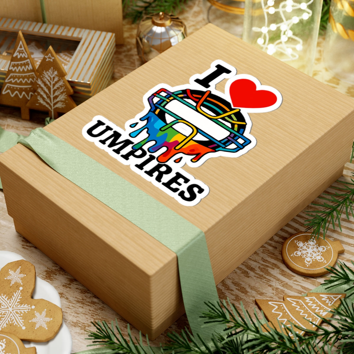 I Love Umpires Drippy Kiss-Cut Stickers | Perfect for Sports Lovers, Baseball Fans, Coaches, Water Bottles & Laptops