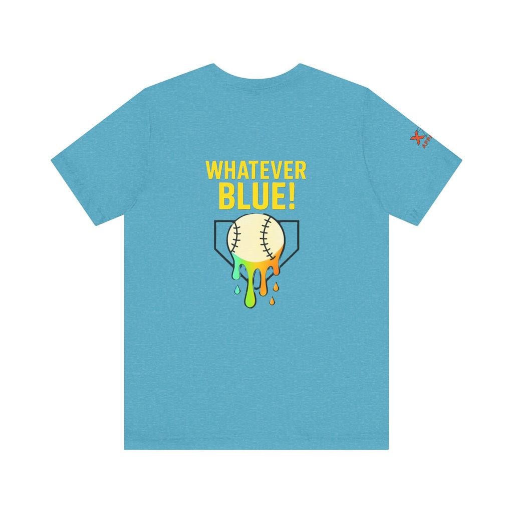 Whatever Blue Drippy Cool Sports Graphic Tee for Casual Wear, Perfect for Gamers and Event Attendees, Ideal Gift for Birthdays, Casual Outings