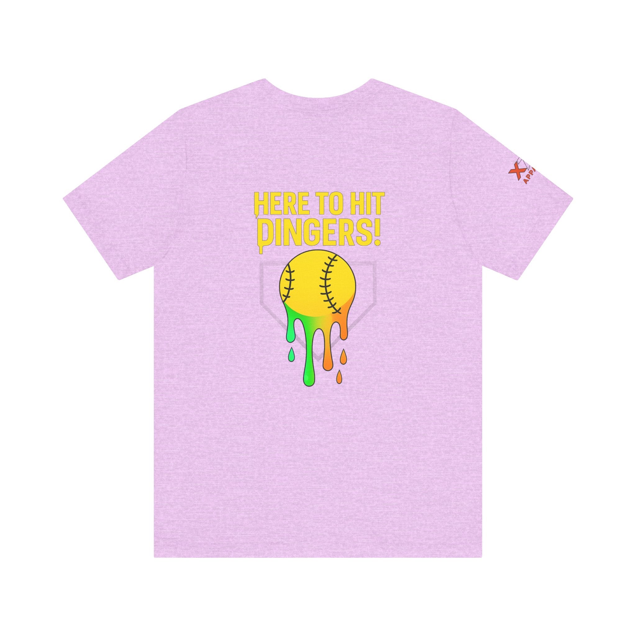 Here to Hit Dingers Drippy Playful Sports Shirt for Athletes, Gifts for Softball Lovers, Team Apparel