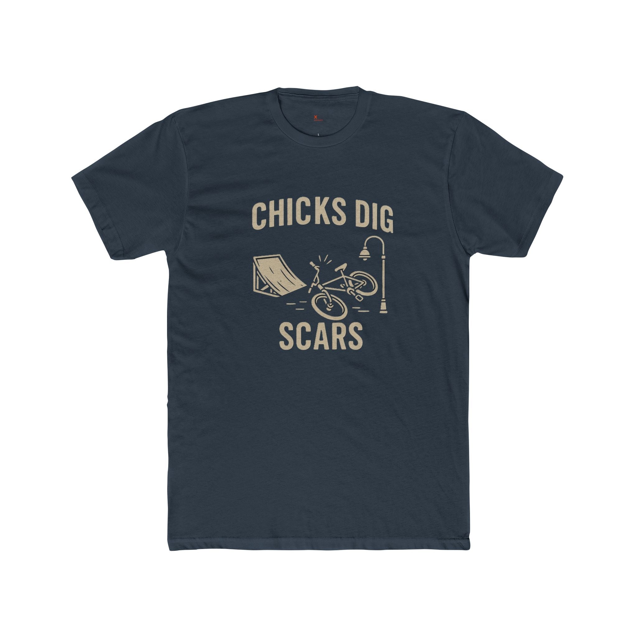 'Chicks Dig Scars Bike' Unisex Cotton Crew Tee, Casual Graphic Tee, Fun Gift for Bikers, Outdoor Adventure Shirt, Perfect for Birthdays, [...]