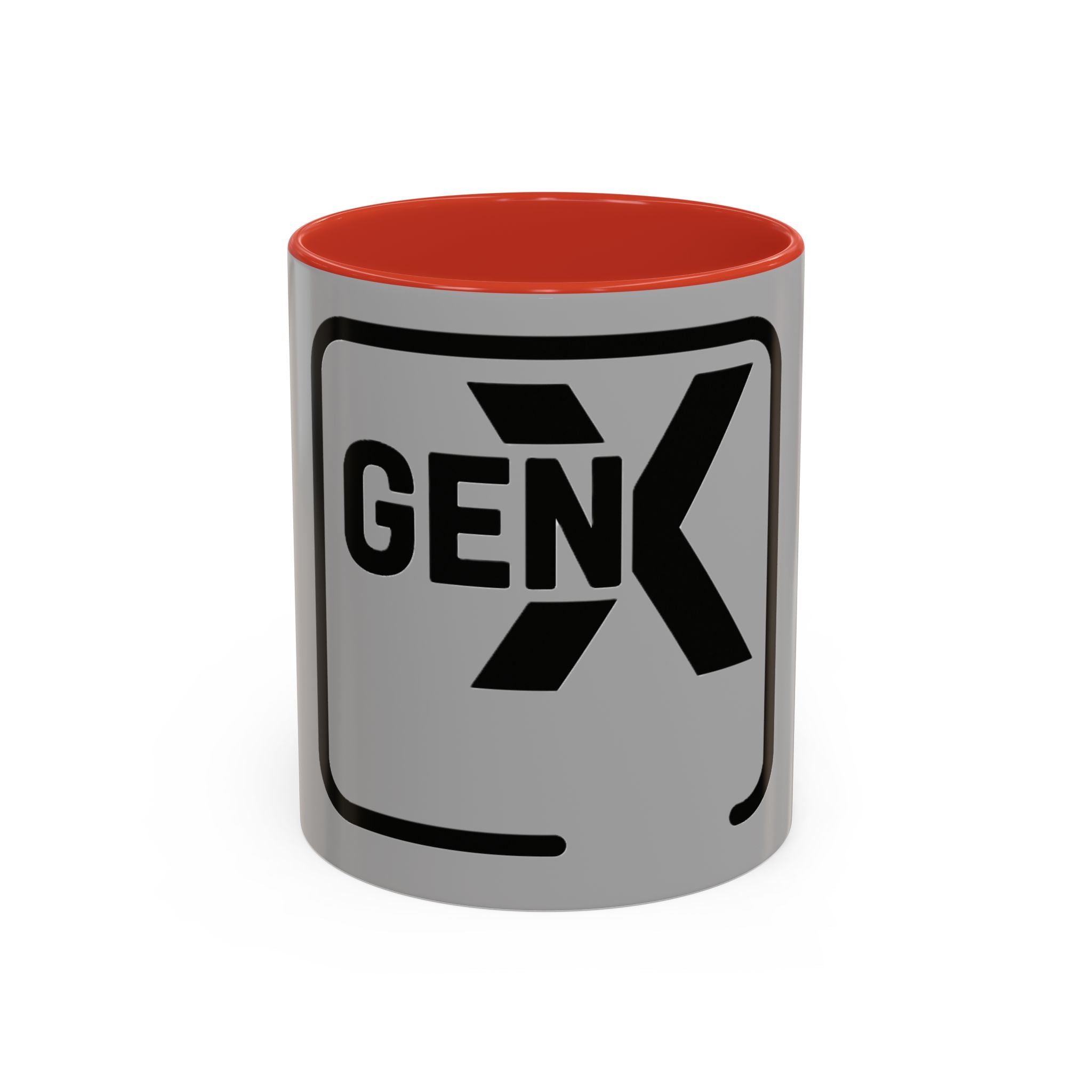 'Gen X' Accent Coffee Mug - Trendy Gift for Retro Lovers, Black and Gray Mug for Home Office, Vintage Style, Coffee Lover's Gift