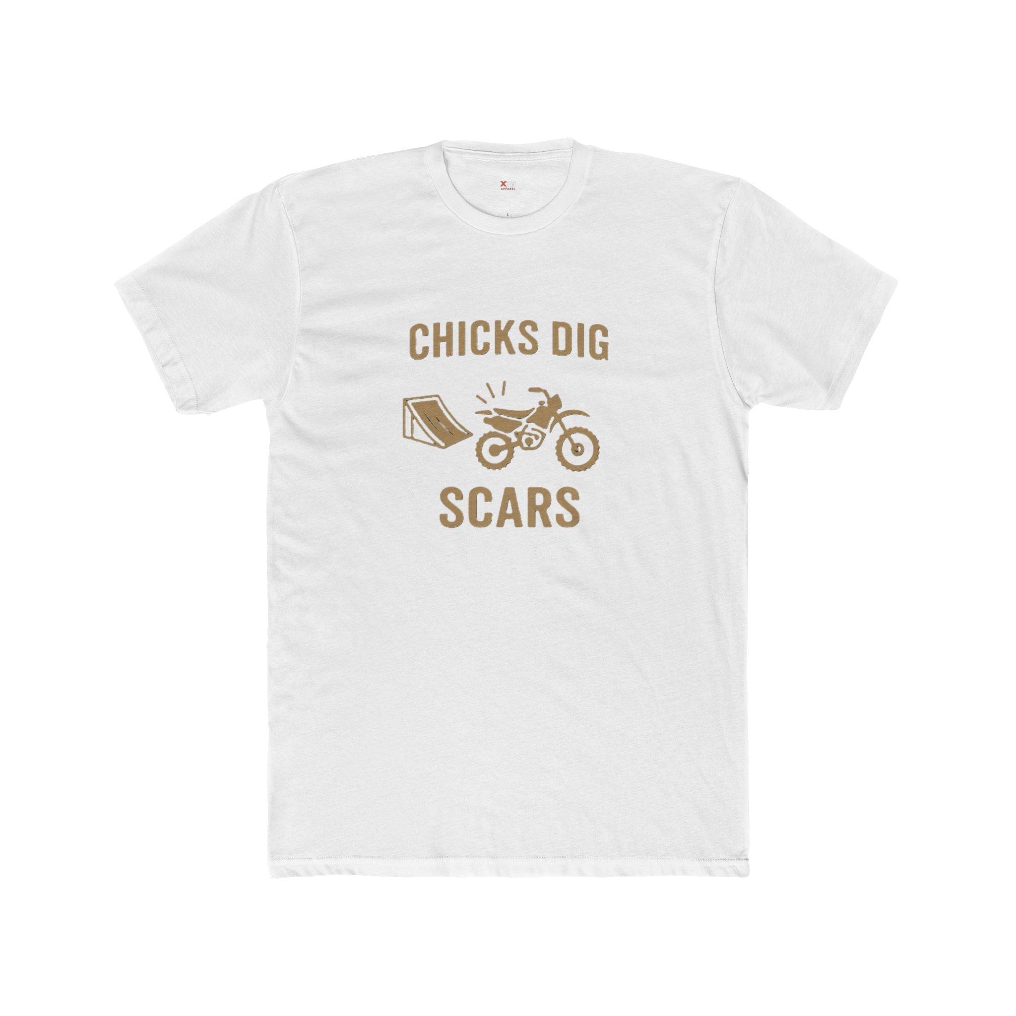 'Chicks Dig Scars Dirt Bike' Unisex Crew Tee, Graphic T-Shirt, Casual Wear, Birthday Gift, Motorcycle Lover Shirt
