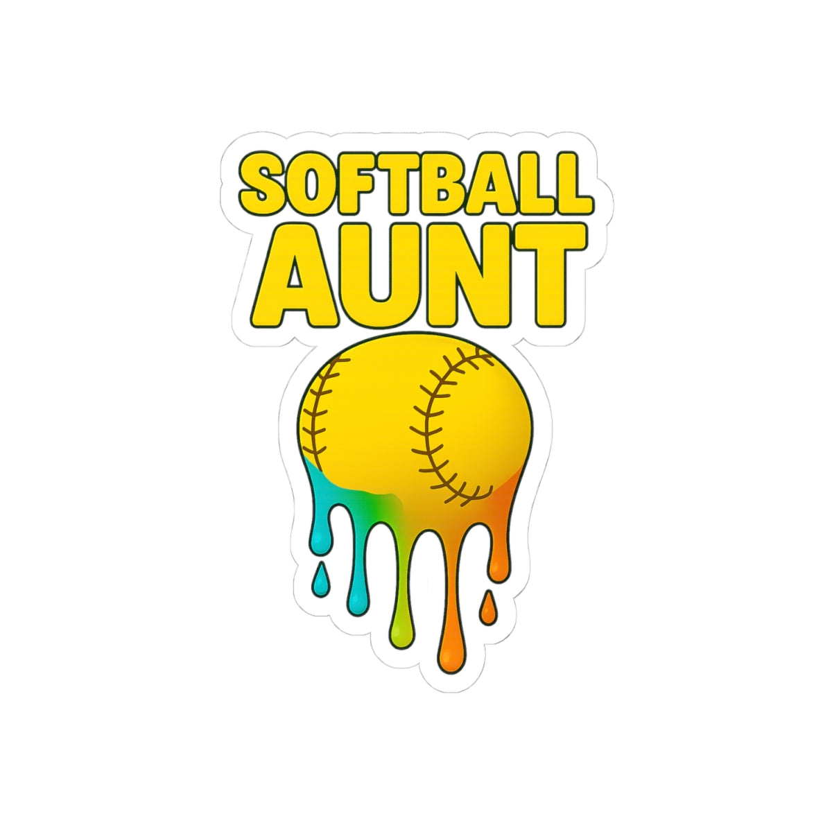 Drippy Softball Aunt Sticker