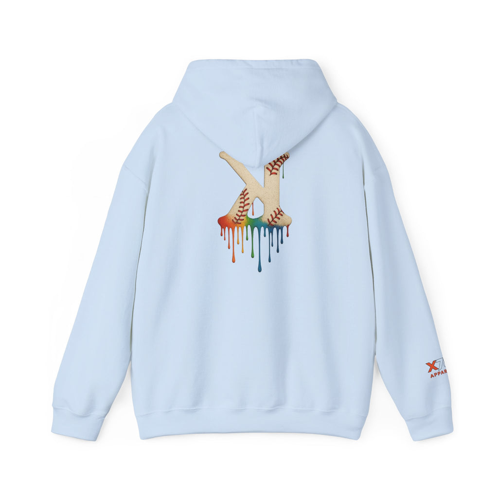 Baseball Strikeout Drippy 2 Art Hoody - Unisex Heavy Blend™ Sweatshirt, Streetwear, Graphic Hoodie, Gift for Him/Her, Casual Comfort, Festival Fashion