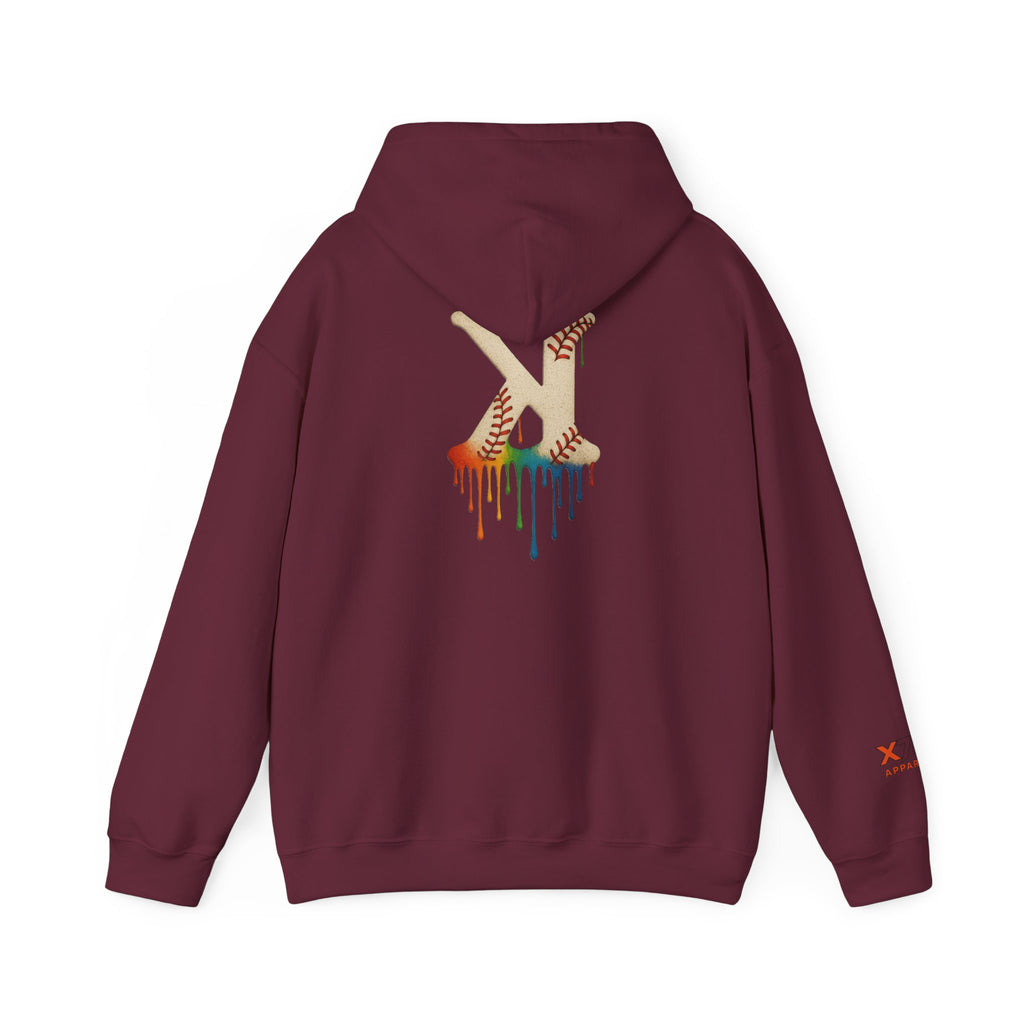 Baseball Strikeout Drippy 2 Art Hoody - Unisex Heavy Blend™ Sweatshirt, Streetwear, Graphic Hoodie, Gift for Him/Her, Casual Comfort, Festival Fashion