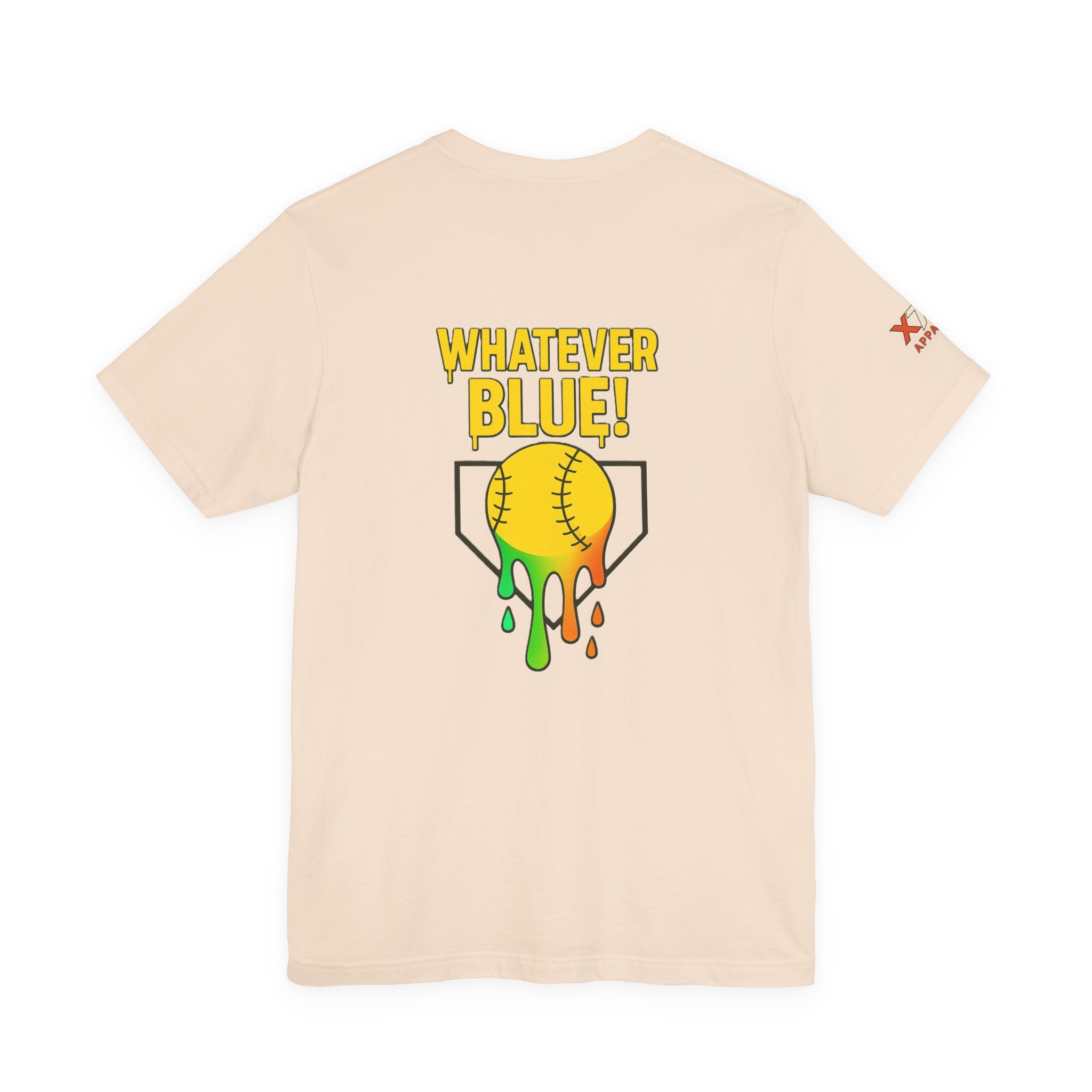 Whatever Blue Drippy Softball Colorful Graphic Tee, Fun Unisex T-Shirt, Playful Softball Shirt, Summer Vibe Outfit, Perfect Gift for Sports Lovers