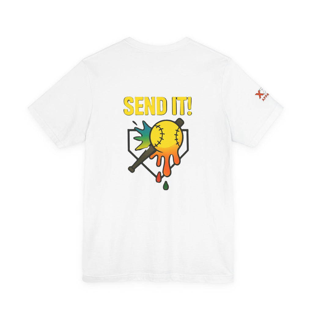 Send It Drippy Unisex Tee, Fun Sports Shirt, Gift for Athletes, Playful Casual Wear, Summer Essential
