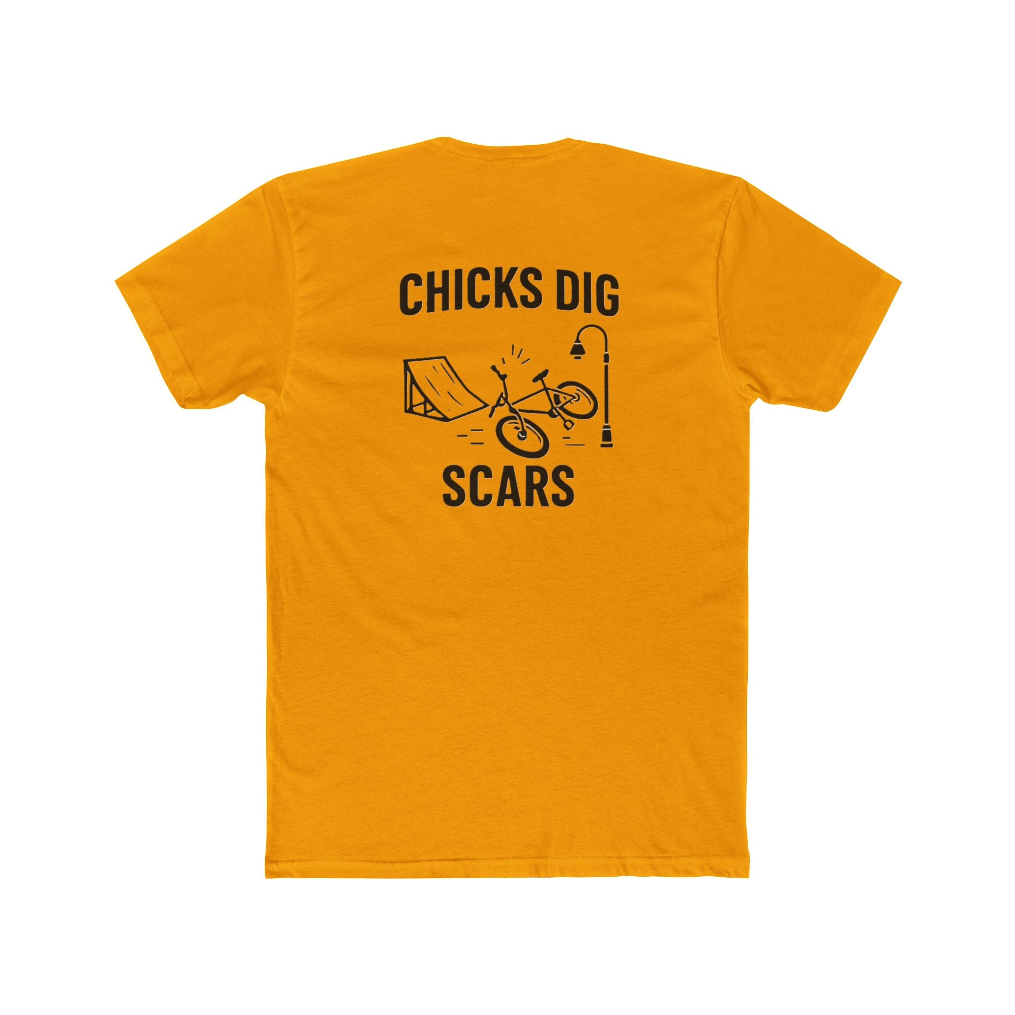 'Gen X Chicks Dig Scars Bike' Graphic Tee, Casual Unisex Cotton Crew, Skate Culture Shirt, Gift for Bikers, Fun Summer Top, Motivational Apparel