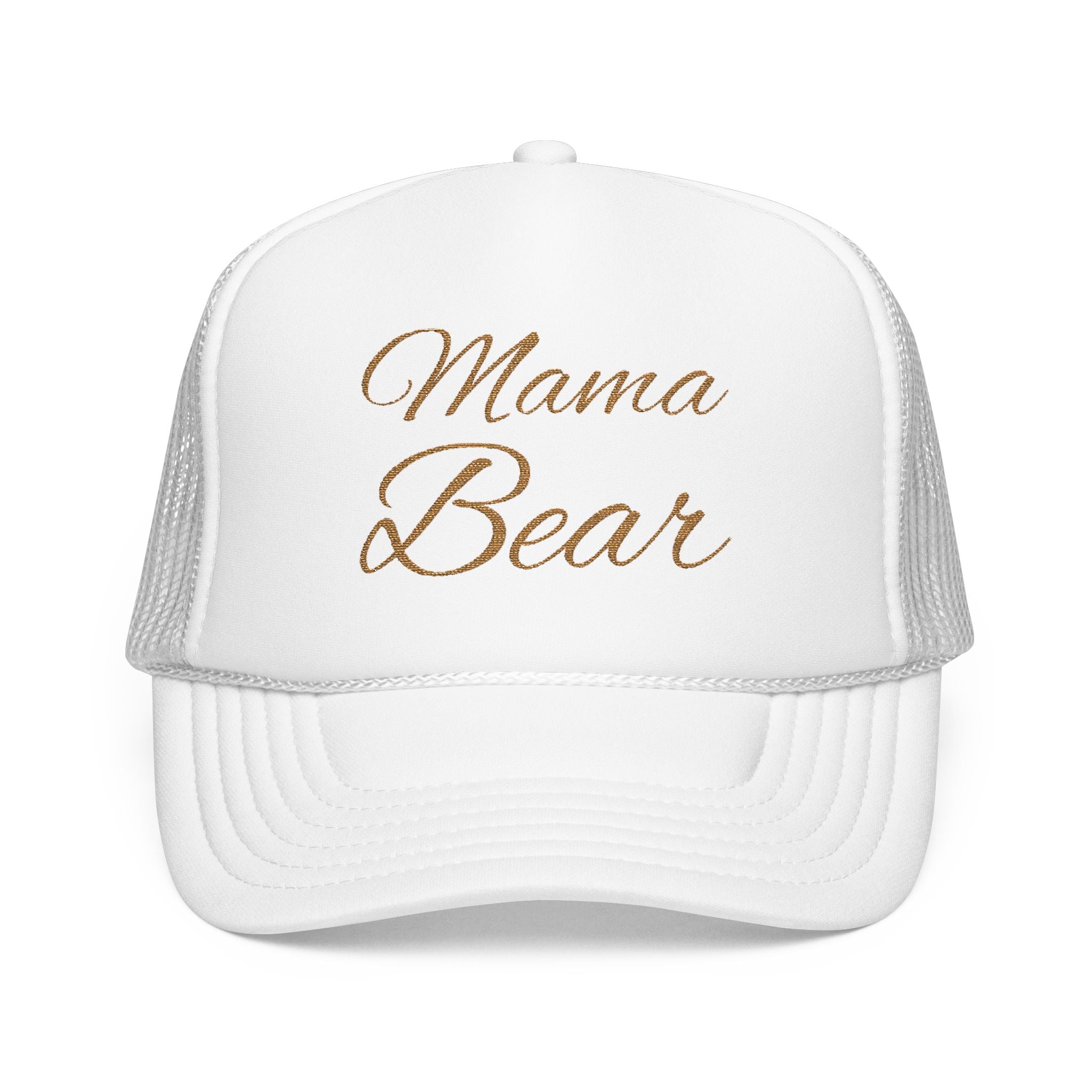 Mama Bear Foam Trucker Hat, Embroidered Gift for Moms, Trendy Summer Accessory, Cute Casual Wear, Parenting Celebrations, Outdoor Events