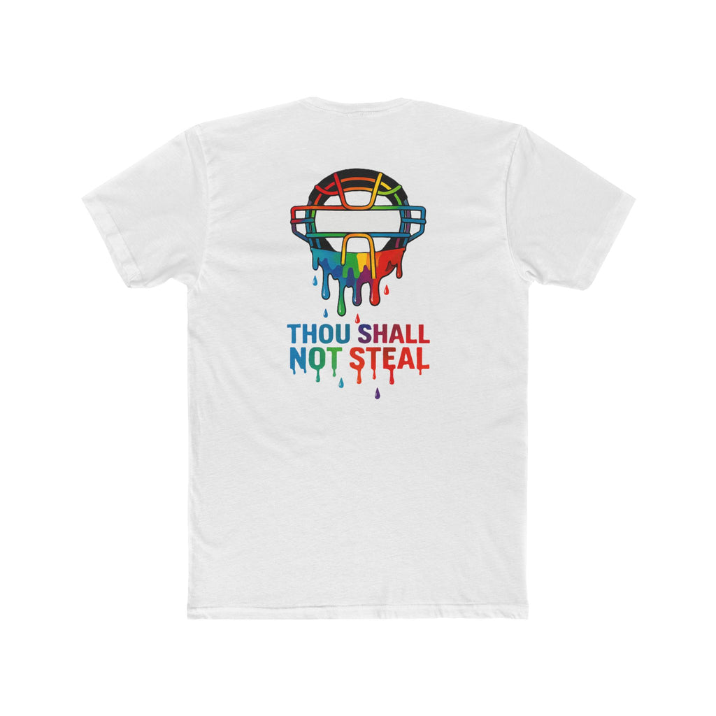 'Drippy Thou Shall Not Steel' Colorful Graphic Tee, Unisex Cotton Crew, Fun Statement Shirt, Comfortable Casual Wear, Sports Theme Tee, Gift Idea for All