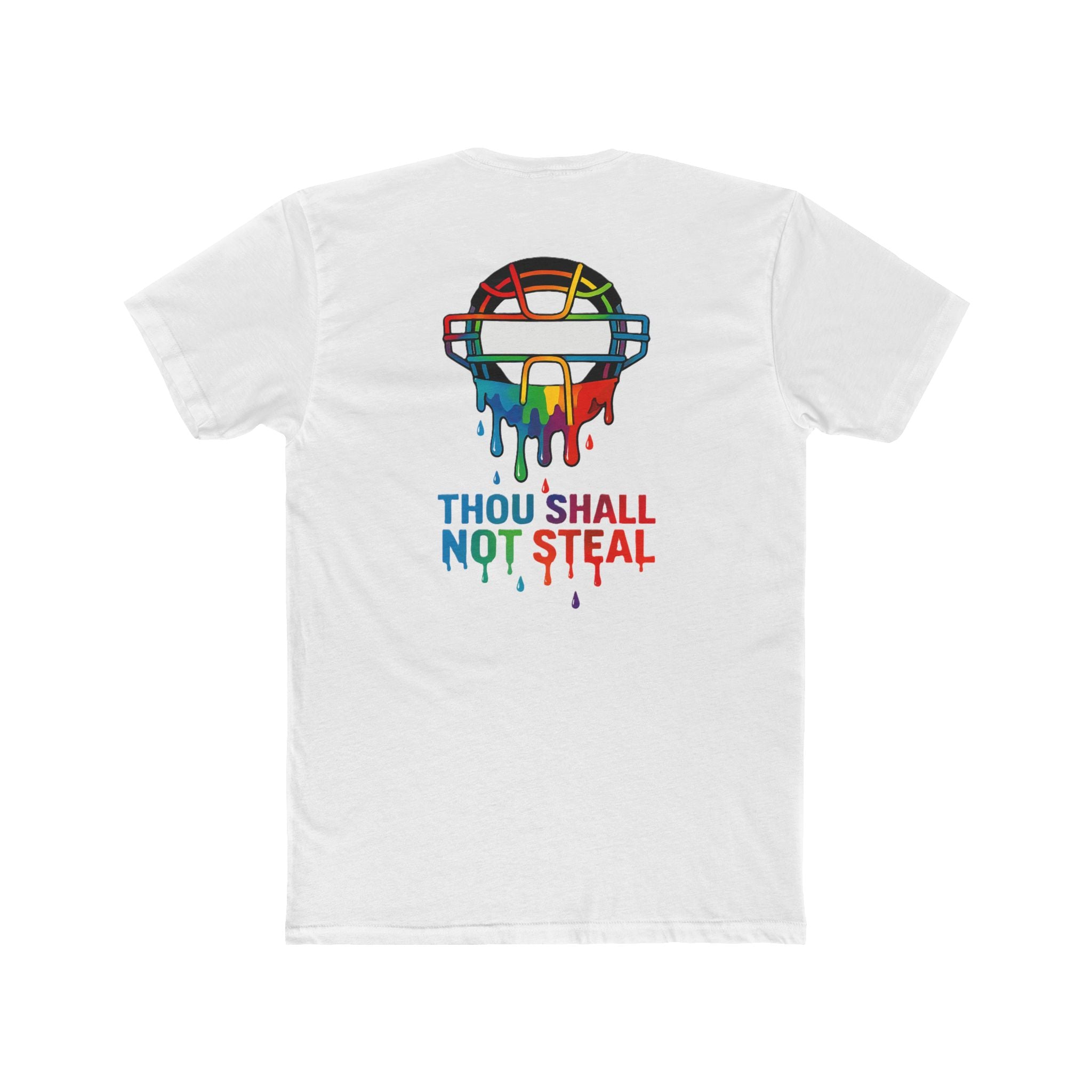 'Drippy Thou Shall Not Steel' Colorful Graphic Tee, Unisex Cotton Crew, Fun Statement Shirt, Comfortable Casual Wear, Sports Theme Tee, Gift Idea for All