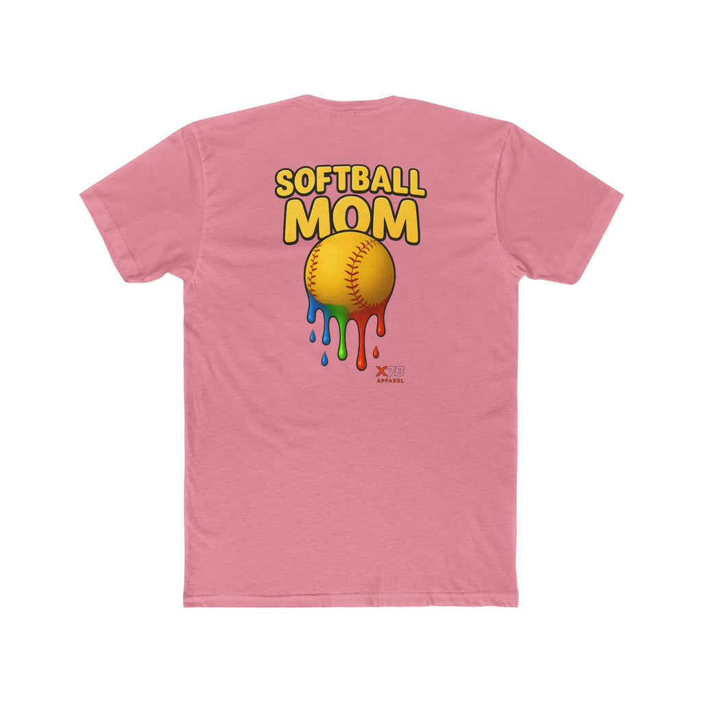 'Softball Mom' Crew Tee: Unisex Cotton T-Shirt, Perfect Gift for Sports Moms, Softball Fan Apparel, Casual Wear, Unique Team Spirit