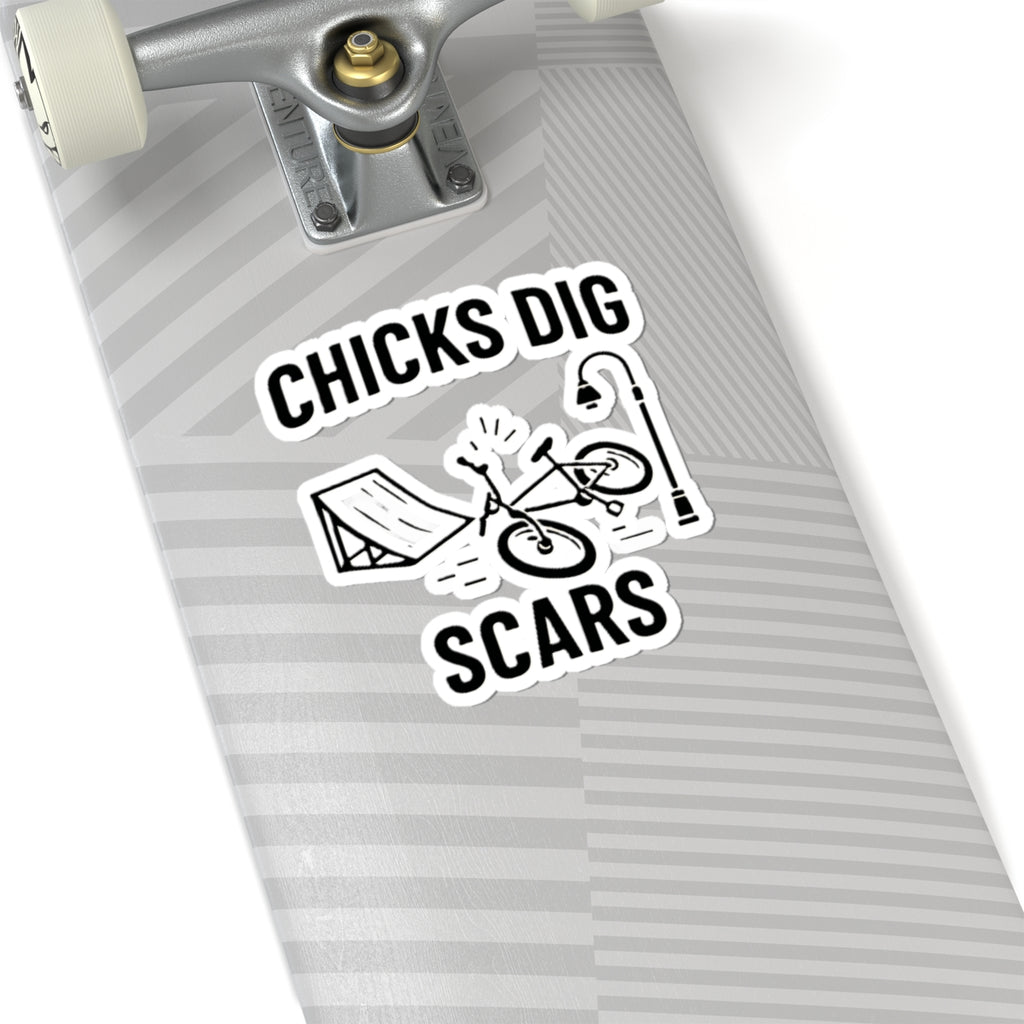 Chicks Dig Scars Bike Sticker