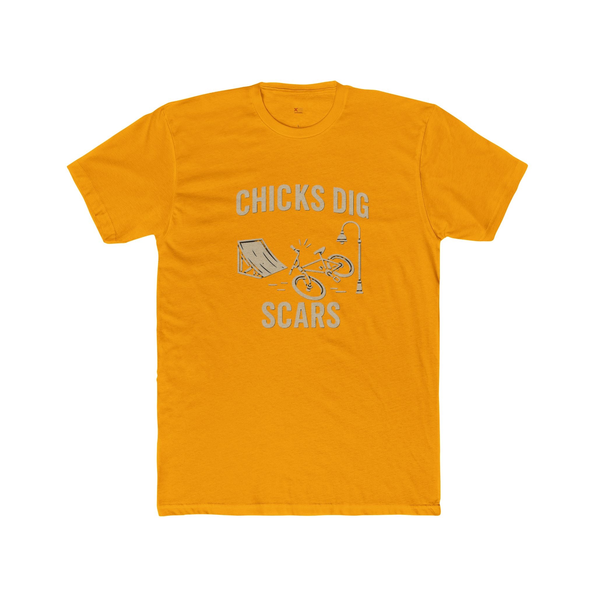 'Chicks Dig Scars Bike' Unisex Cotton Crew Tee, Casual Graphic Tee, Fun Gift for Bikers, Outdoor Adventure Shirt, Perfect for Birthdays, [...]