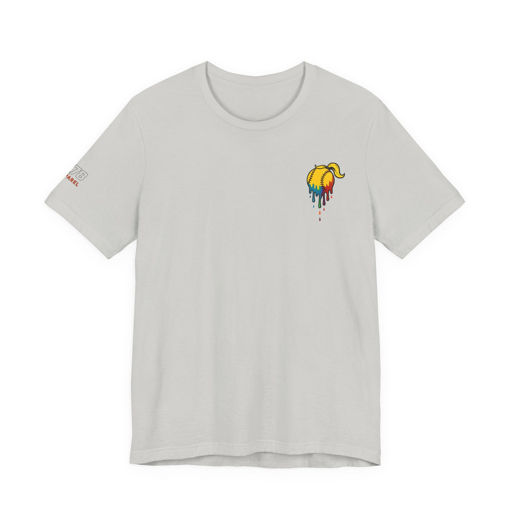Whatever Blue Drippy Softball Colorful Graphic Tee, Fun Unisex T-Shirt, Playful Softball Shirt, Summer Vibe Outfit, Perfect Gift for Sports Lovers