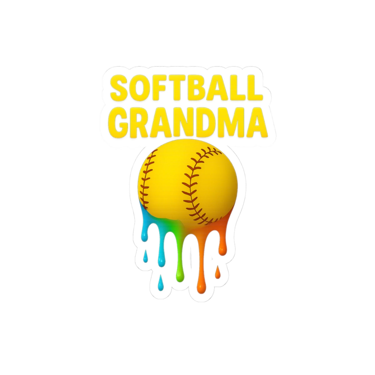 Drippy Softball Grandma Sticker
