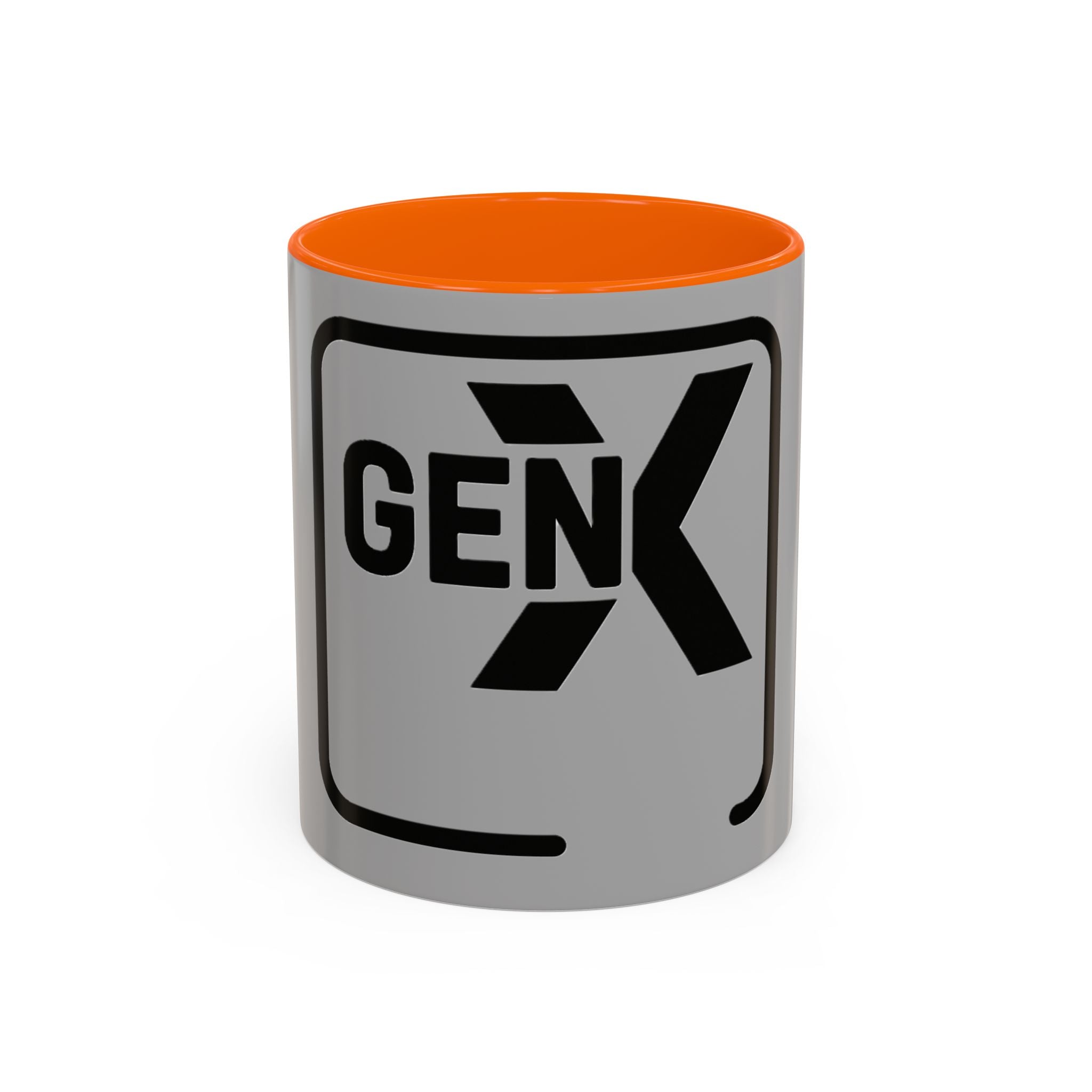 'Gen X' Accent Coffee Mug - Trendy Gift for Retro Lovers, Black and Gray Mug for Home Office, Vintage Style, Coffee Lover's Gift