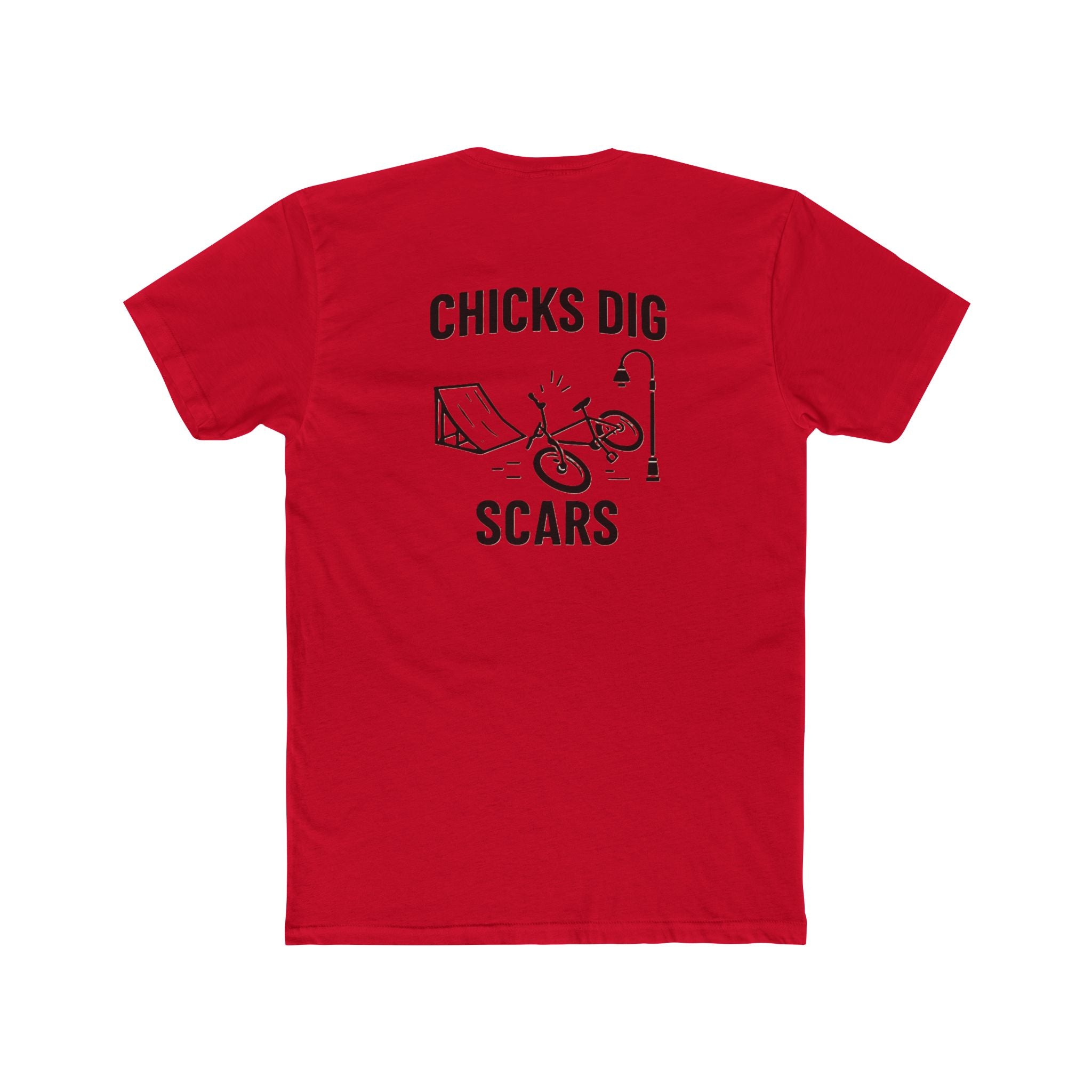 'Gen X Chicks Dig Scars Bike' Graphic Tee, Casual Unisex Cotton Crew, Skate Culture Shirt, Gift for Bikers, Fun Summer Top, Motivational Apparel