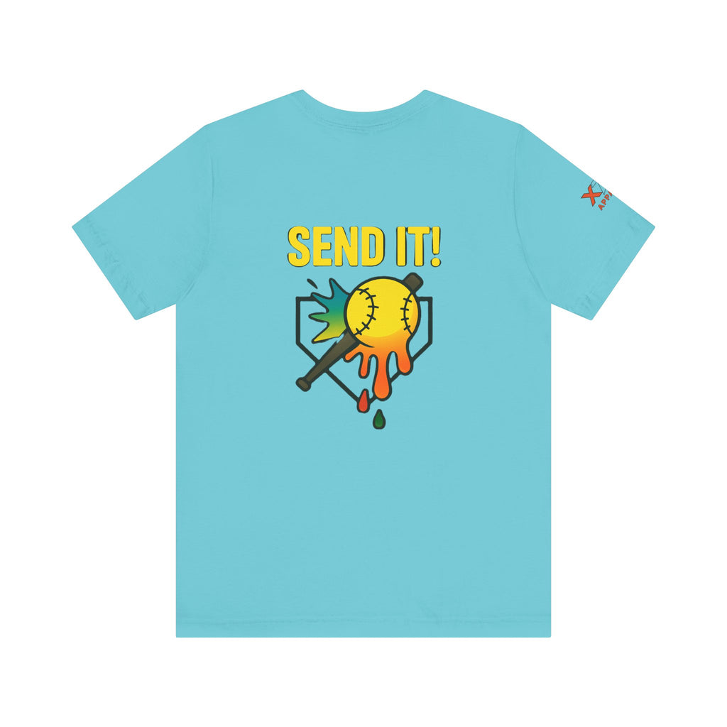 Send It Drippy Unisex Tee, Fun Sports Shirt, Gift for Athletes, Playful Casual Wear, Summer Essential
