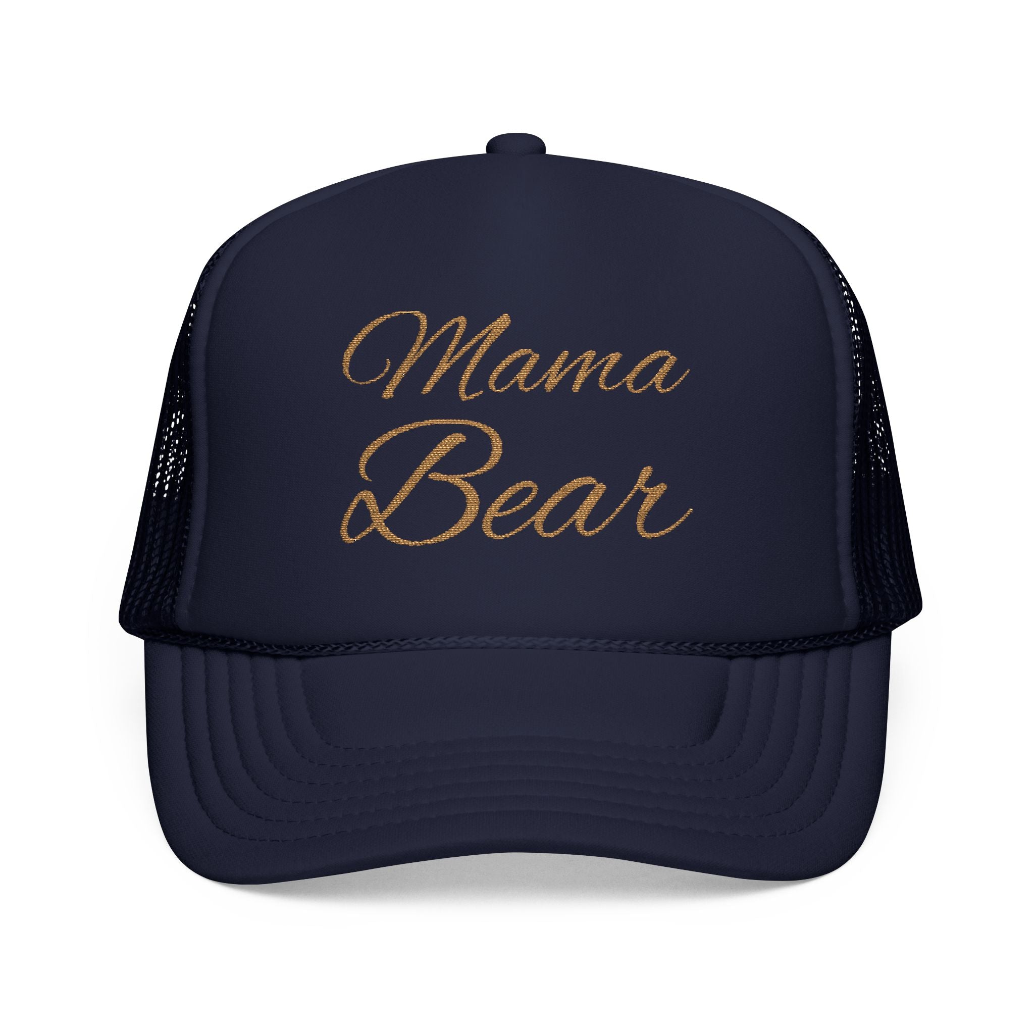 Mama Bear Foam Trucker Hat, Embroidered Gift for Moms, Trendy Summer Accessory, Cute Casual Wear, Parenting Celebrations, Outdoor Events