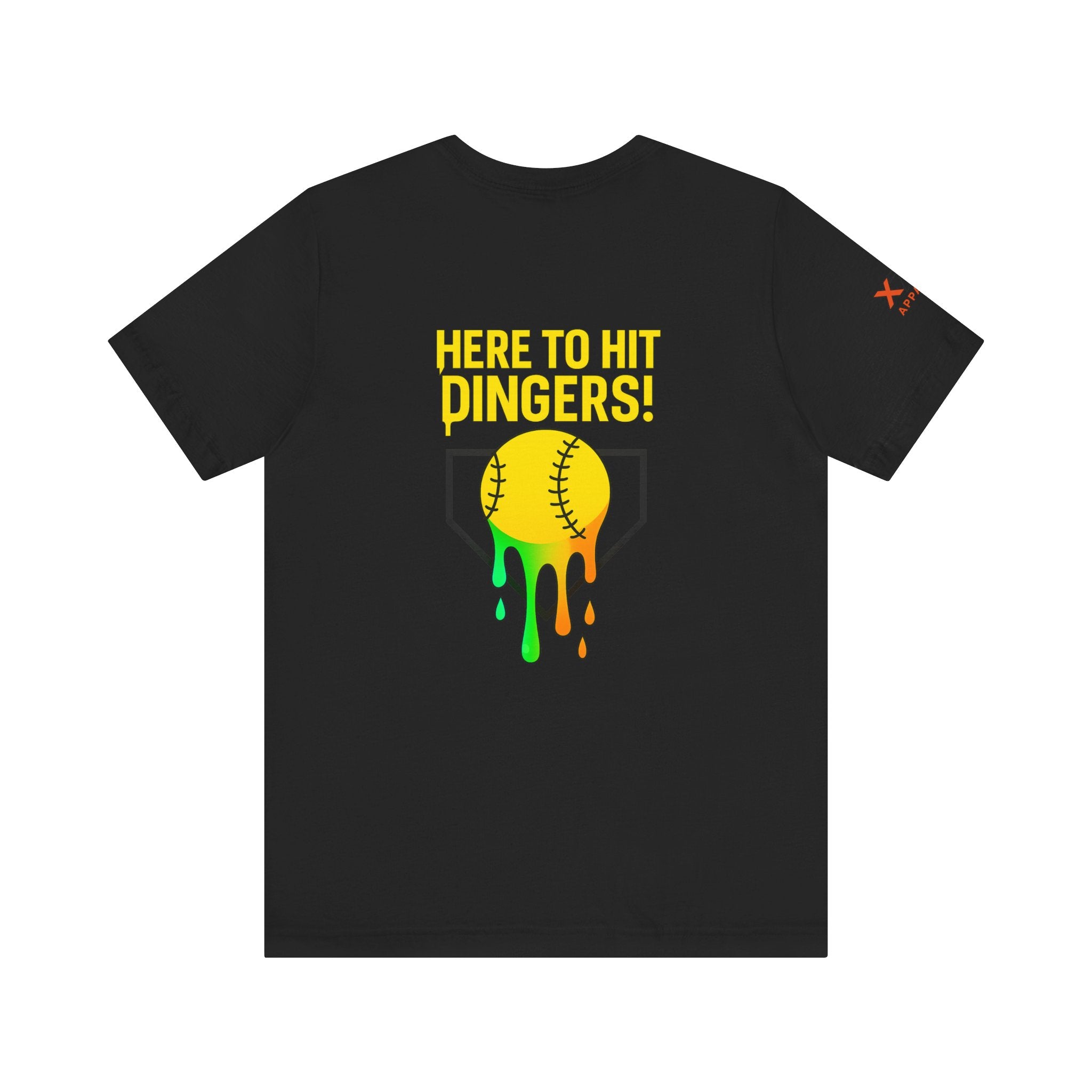 Here to Hit Dingers Drippy Playful Sports Shirt for Athletes, Gifts for Softball Lovers, Team Apparel