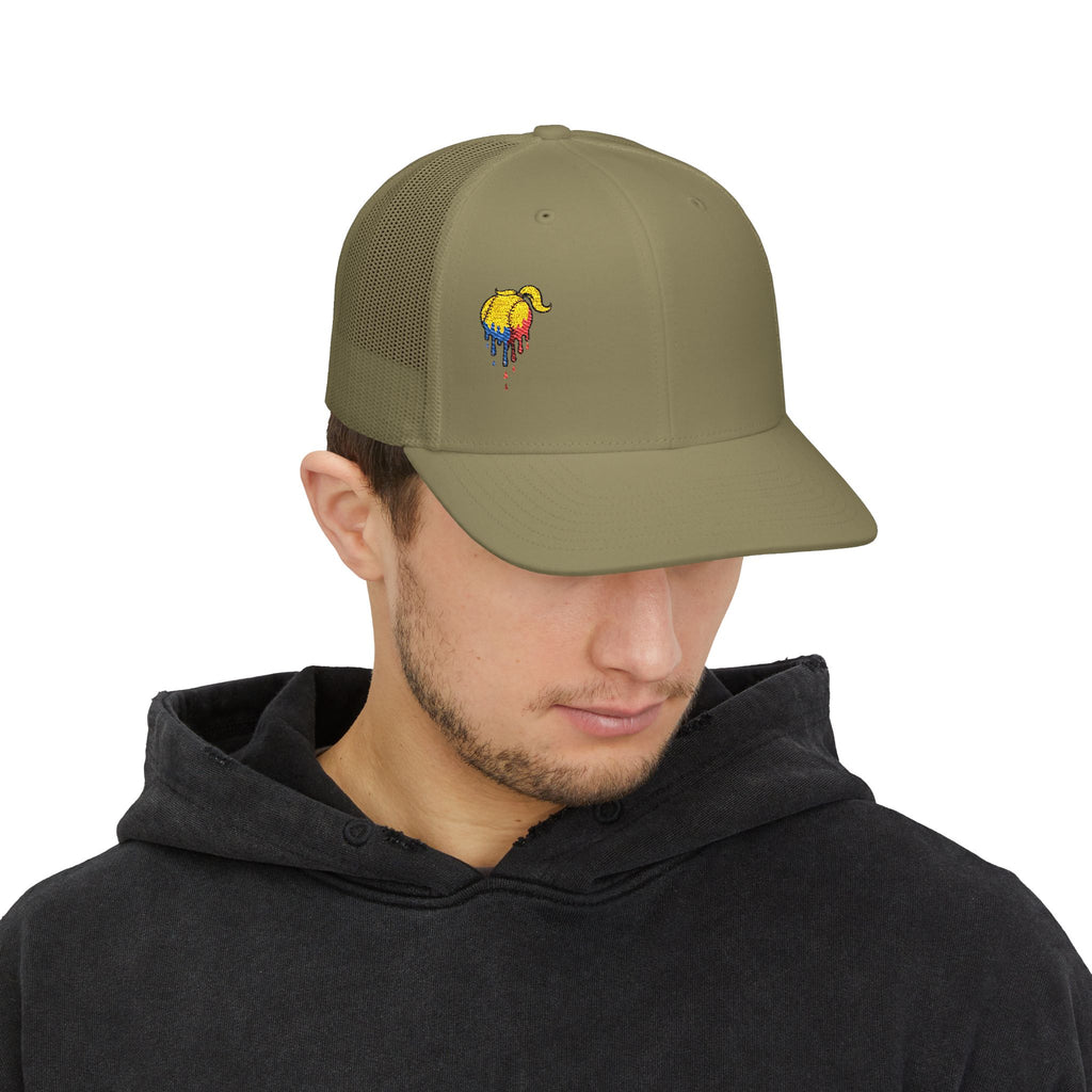 'Drippy' Colorful Elephant Embroidered Snapback Trucker Cap, Festival Hat, Gift for Animal Lovers, Summer Accessory, Casual Style