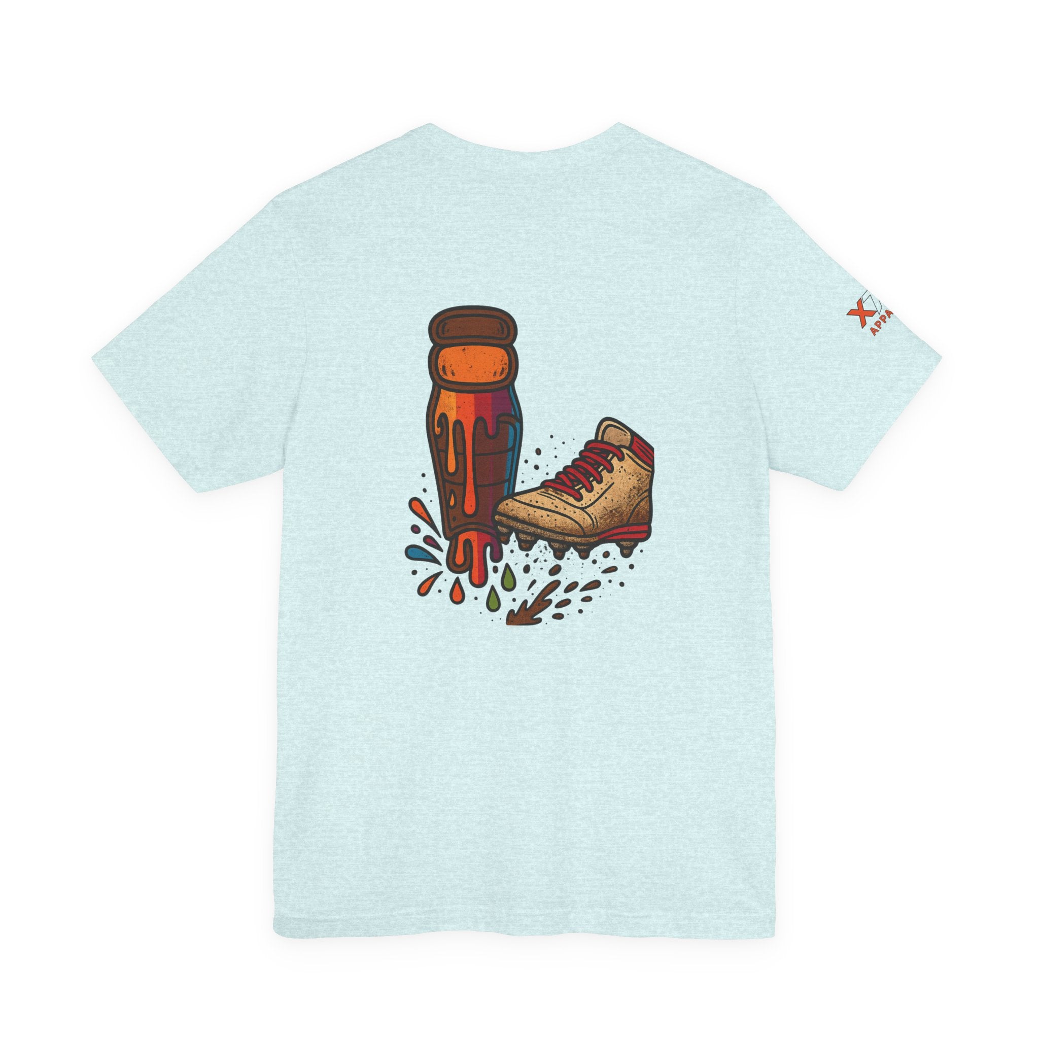 Kicking dirt on Blue Graffiti-Inspired Unisex Tee - Street Style, Casual Wear, Art Lovers, Hip-Hop Fashion, Summer Vibes