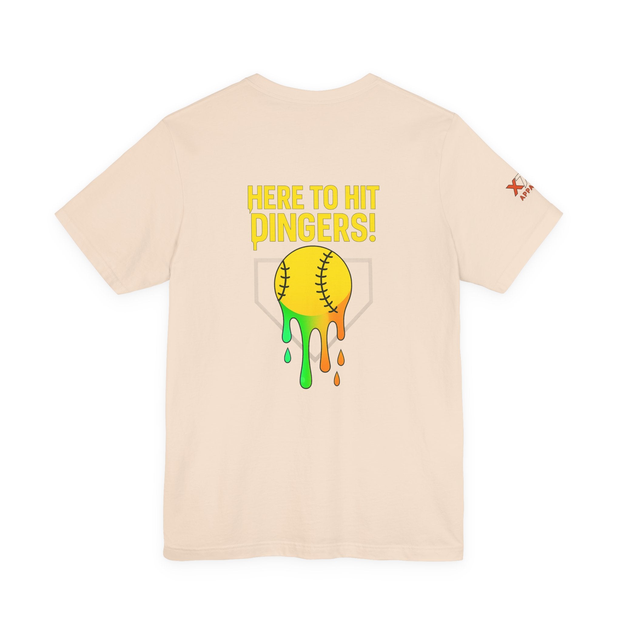 Here to Hit Dingers Drippy Playful Sports Shirt for Athletes, Gifts for Softball Lovers, Team Apparel