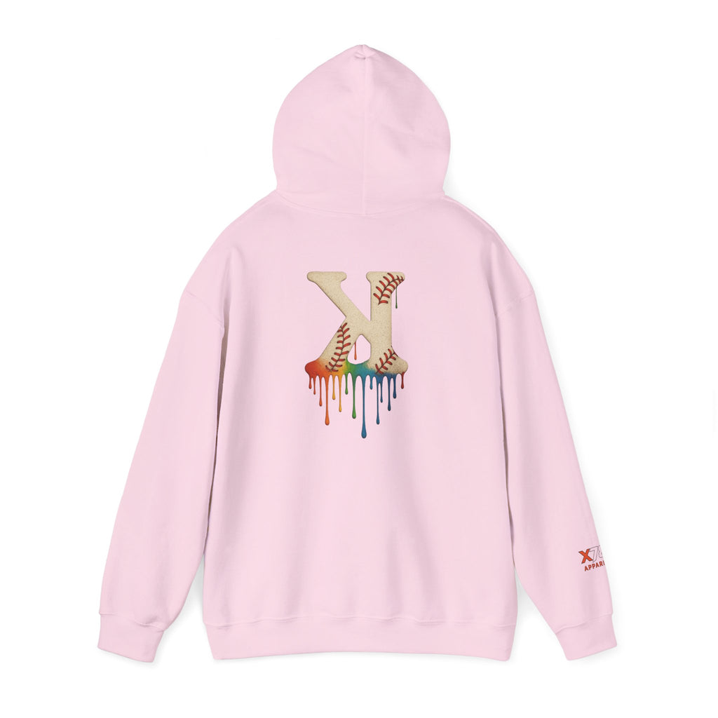 Baseball Strikeout Drippy 2 Art Hoody - Unisex Heavy Blend™ Sweatshirt, Streetwear, Graphic Hoodie, Gift for Him/Her, Casual Comfort, Festival Fashion