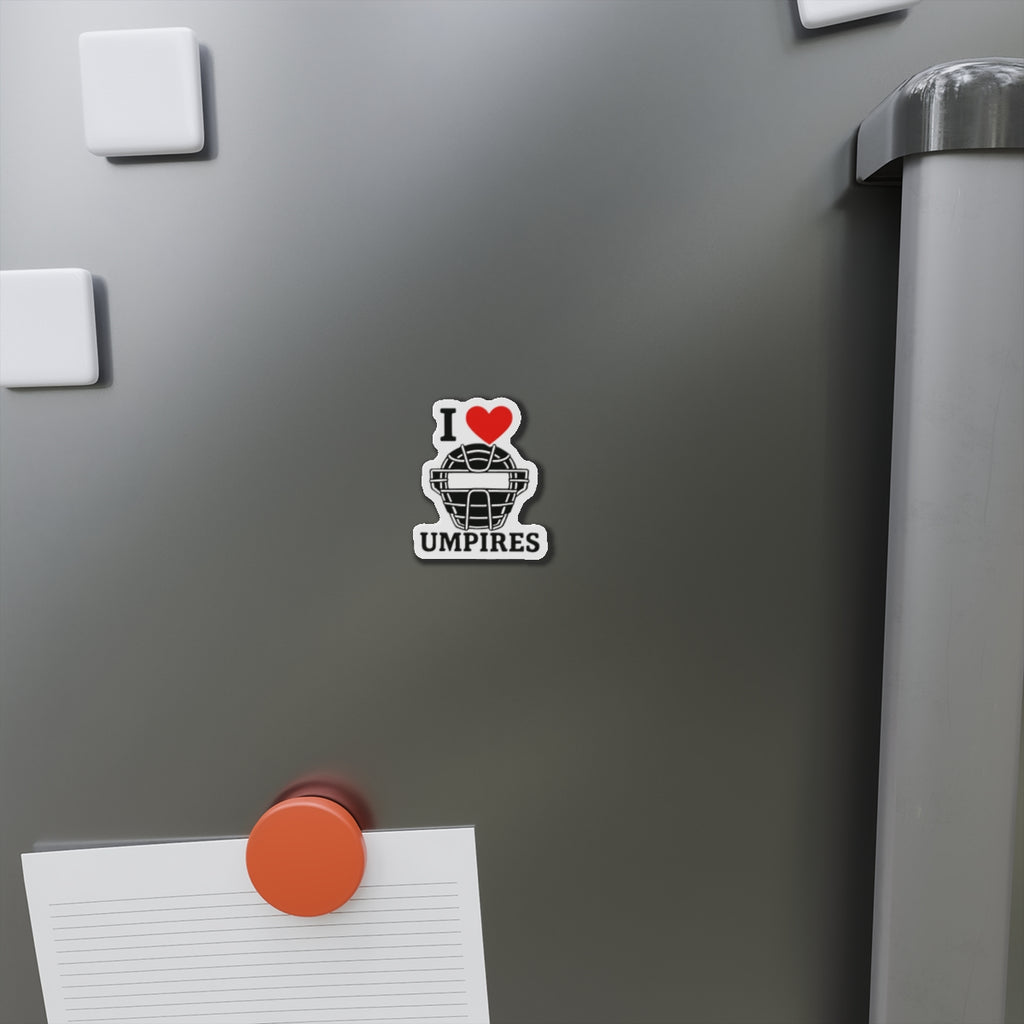 I Love Umpires Die-Cut Magnets - Fun Sports Decor, Gift for Baseball Fans, Refrigerator Magnet, Sports Enthusiast Gift, Umpire Appreciation