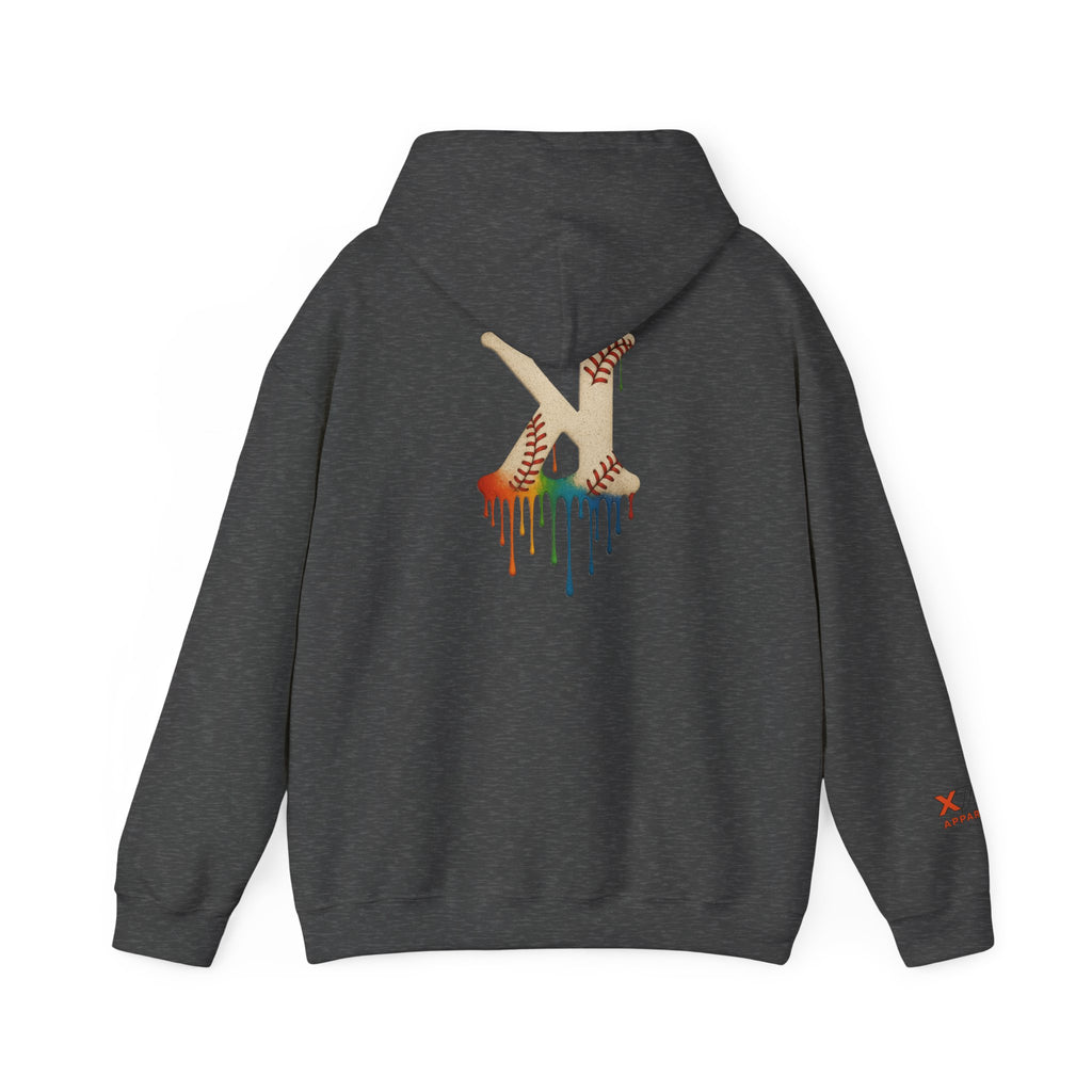 Baseball Strikeout Drippy 2 Art Hoody - Unisex Heavy Blend™ Sweatshirt, Streetwear, Graphic Hoodie, Gift for Him/Her, Casual Comfort, Festival Fashion
