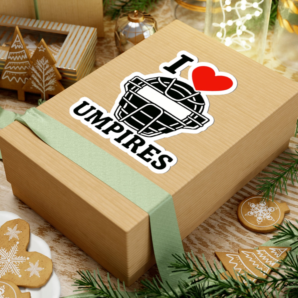 I Love Umpires Kiss-Cut Stickers - Fun Sports Decals, Unique Gifts for Umpires, Baseball Fans, Coaches, Sports Decor