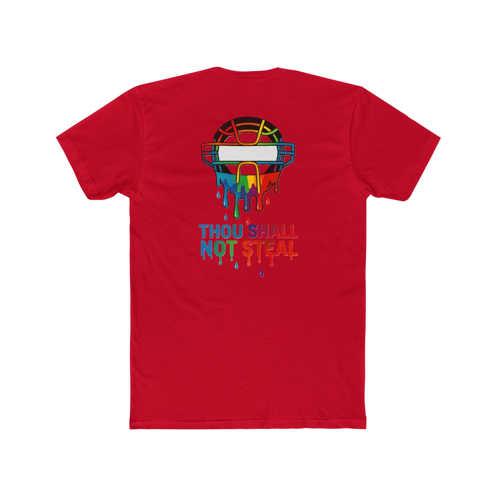 'Drippy Thou Shall Not Steel' Colorful Graphic Tee, Unisex Cotton Crew, Fun Statement Shirt, Comfortable Casual Wear, Sports Theme Tee, Gift Idea for All
