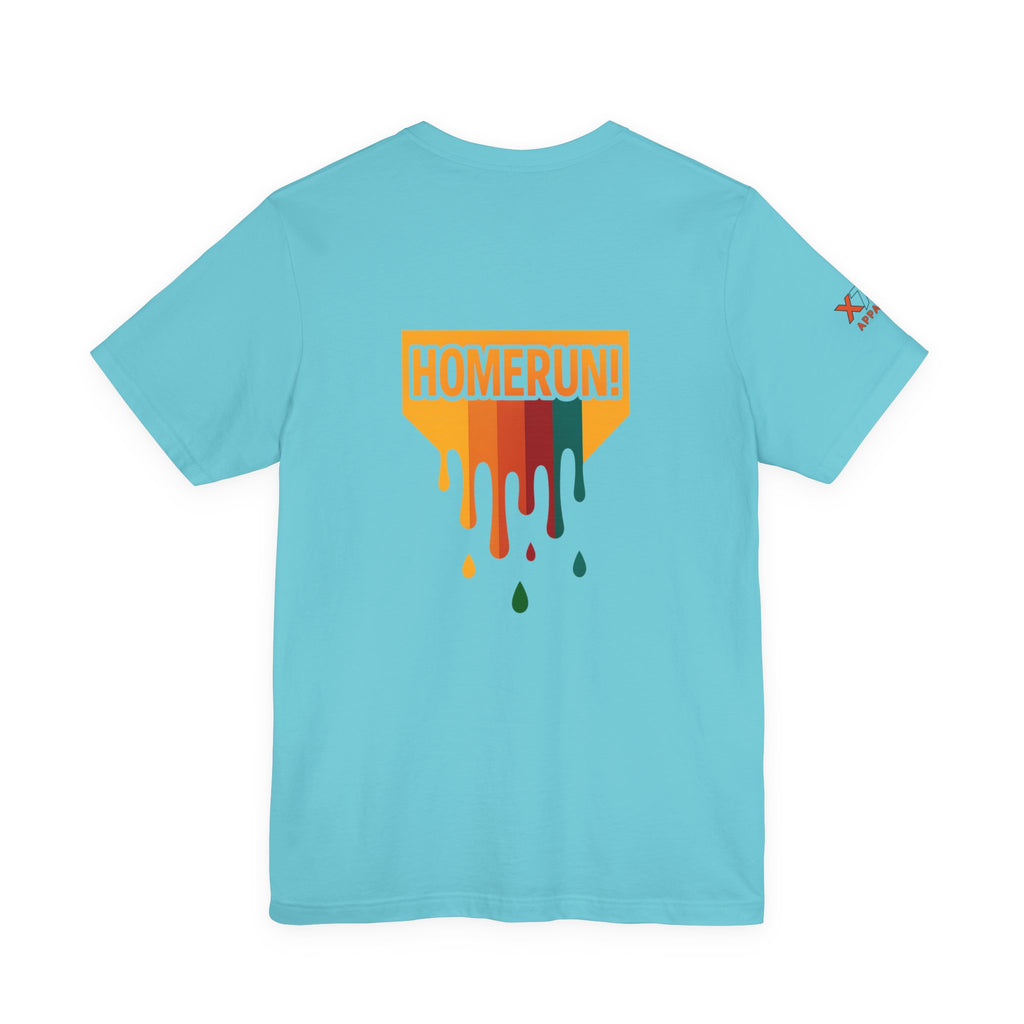 HOMERUN Drippy Colorful Unisex Jersey Tee with  Design - Perfect for Sports Days, Casual Outings, Gifts & Summer Fun