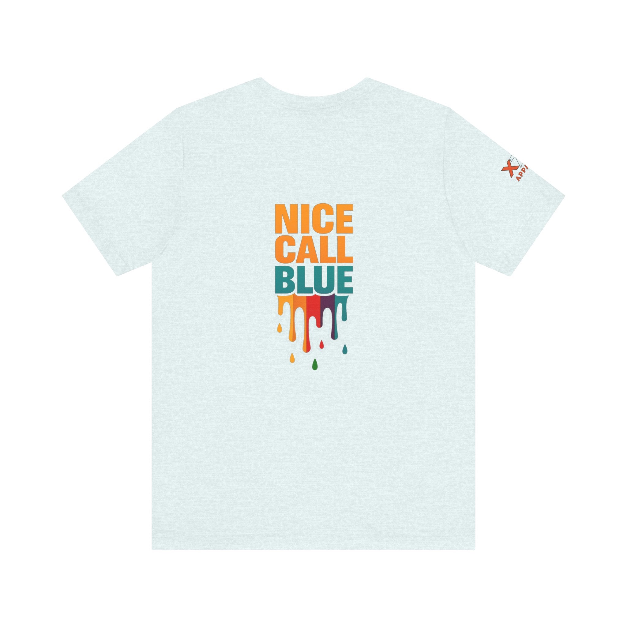 Nice Call Blue Drippy Cool Graphic Tee for Casual Vibes, Perfect for Everyday Wear, Music Festivals, Birthdays, Summer Outings, Unisex Style