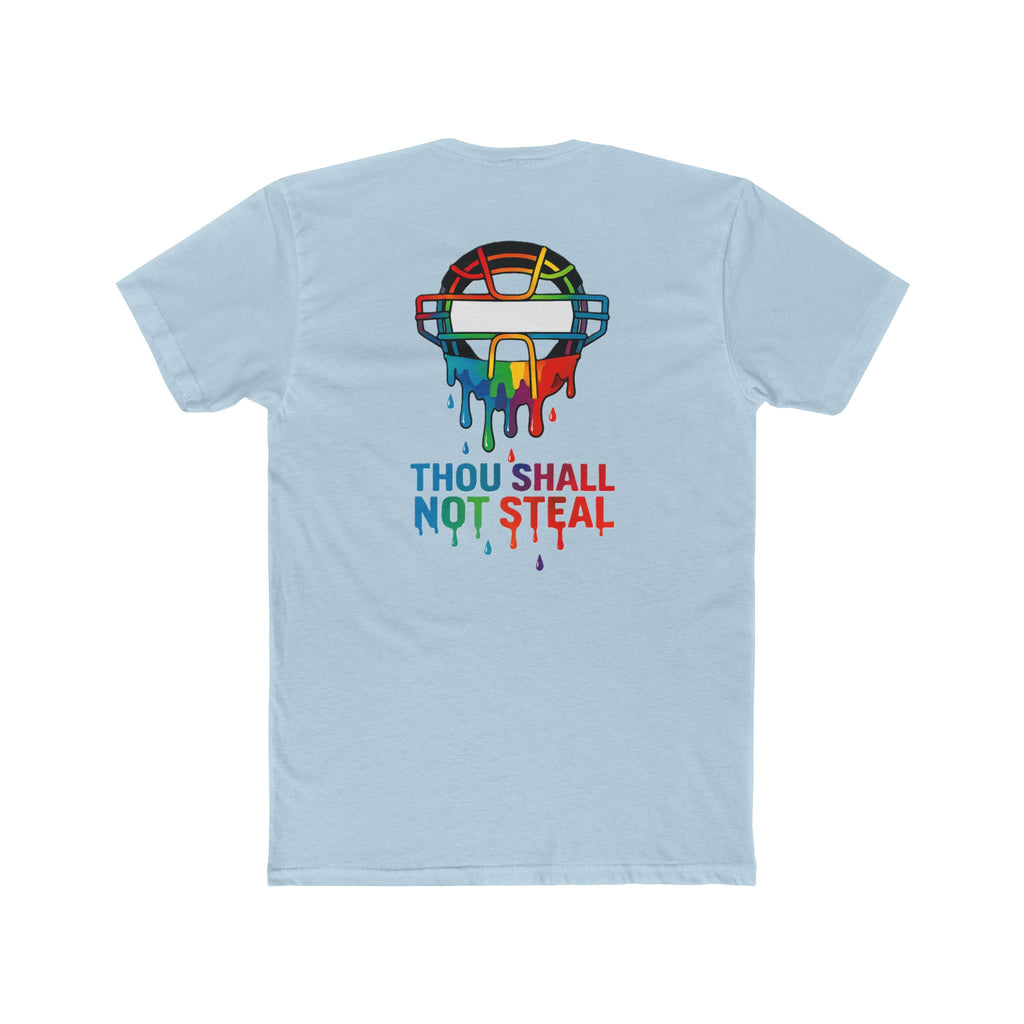 'Drippy Thou Shall Not Steel' Colorful Graphic Tee, Unisex Cotton Crew, Fun Statement Shirt, Comfortable Casual Wear, Sports Theme Tee, Gift Idea for All
