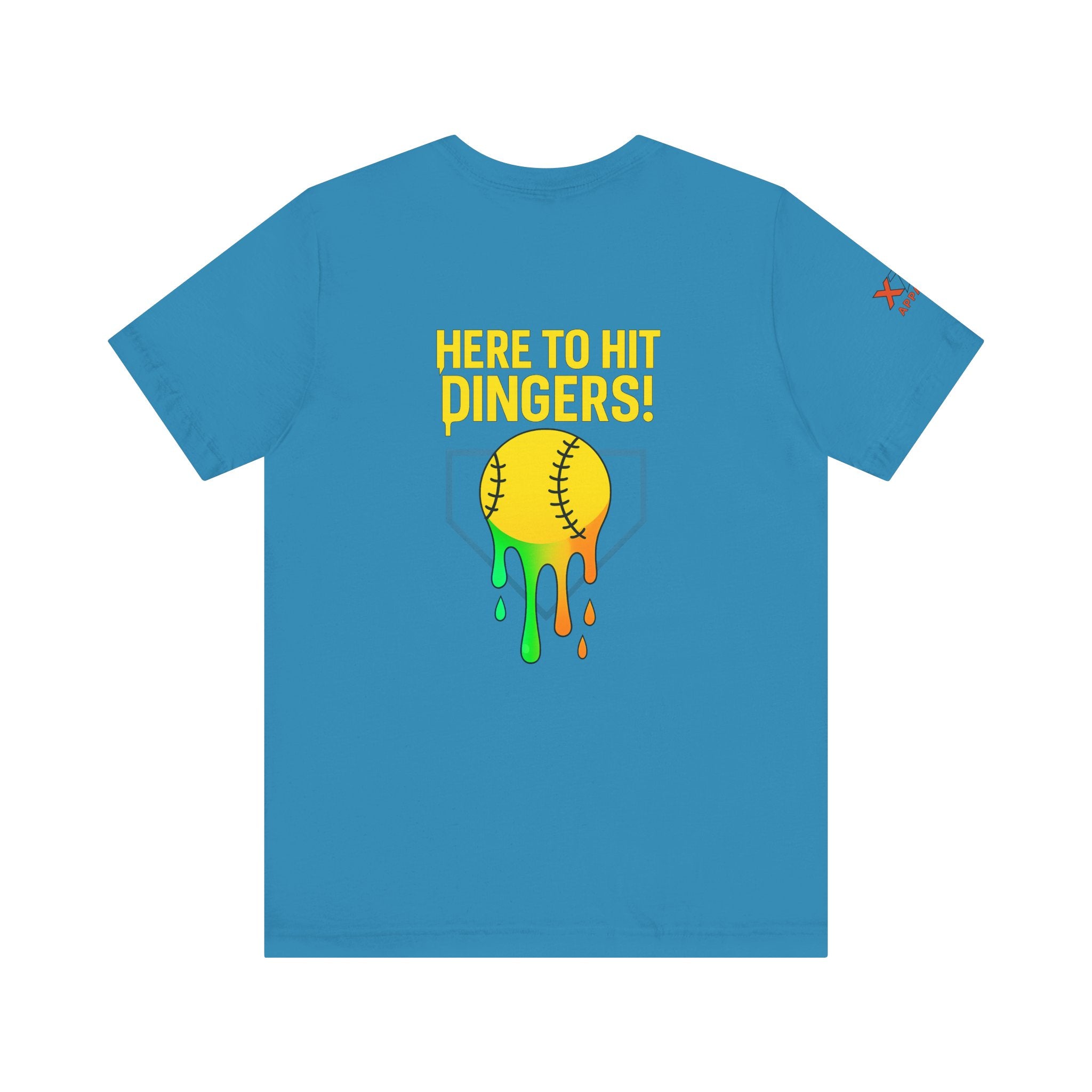 Here to Hit Dingers Drippy Playful Sports Shirt for Athletes, Gifts for Softball Lovers, Team Apparel