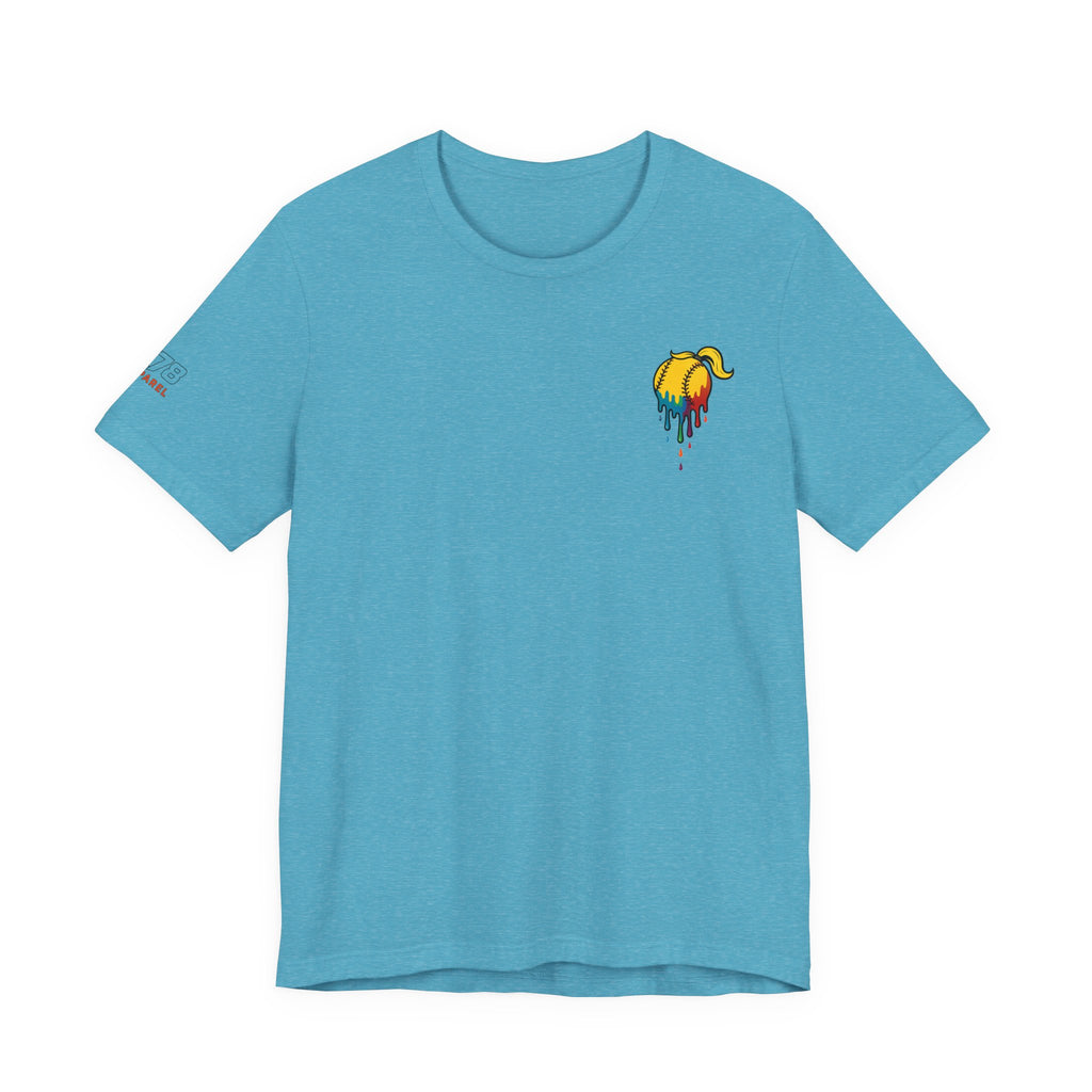 Softball Drippy Tee, Unisex Jersey Shirt, Sports Fan Apparel, Gift for Athletes, Casual Summer Top, Fun Team Spirit T-Shirt