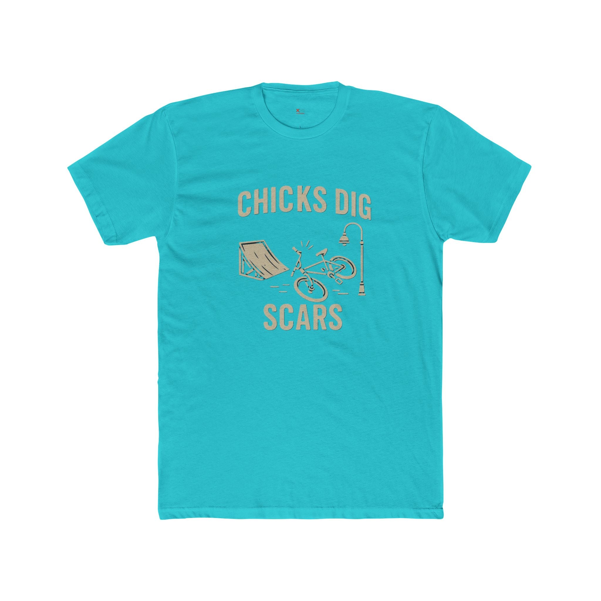 'Chicks Dig Scars Bike' Unisex Cotton Crew Tee, Casual Graphic Tee, Fun Gift for Bikers, Outdoor Adventure Shirt, Perfect for Birthdays, [...]