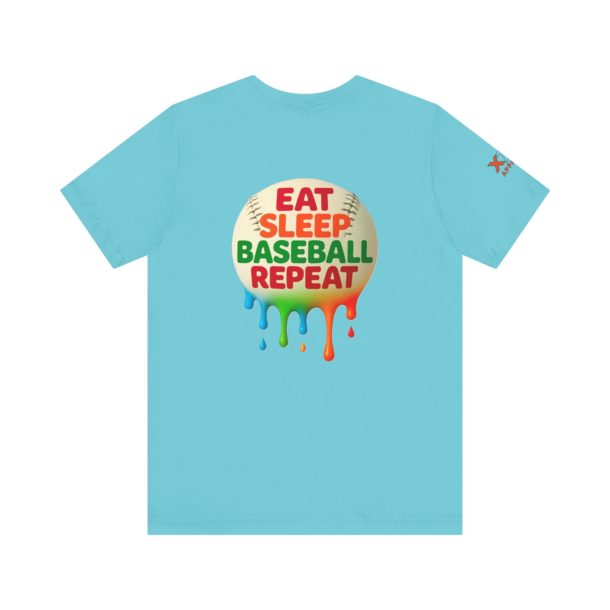 Eat Sleep Baseball Repeat Drippy Design, Unisex Sports Shirt, Gift for Baseball Fans, Summer Graphic Tee, Fun Sportswear