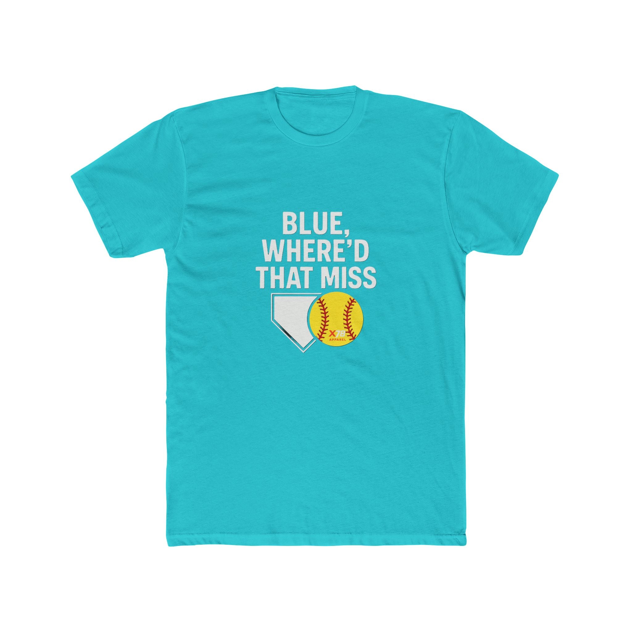 'Where'd That Miss Blue' Baseball Fan Unisex Cotton Crew Tee, Soft Graphic Tee, Sports Apparel, Gift for Coaches, Comfortable Casual Wear